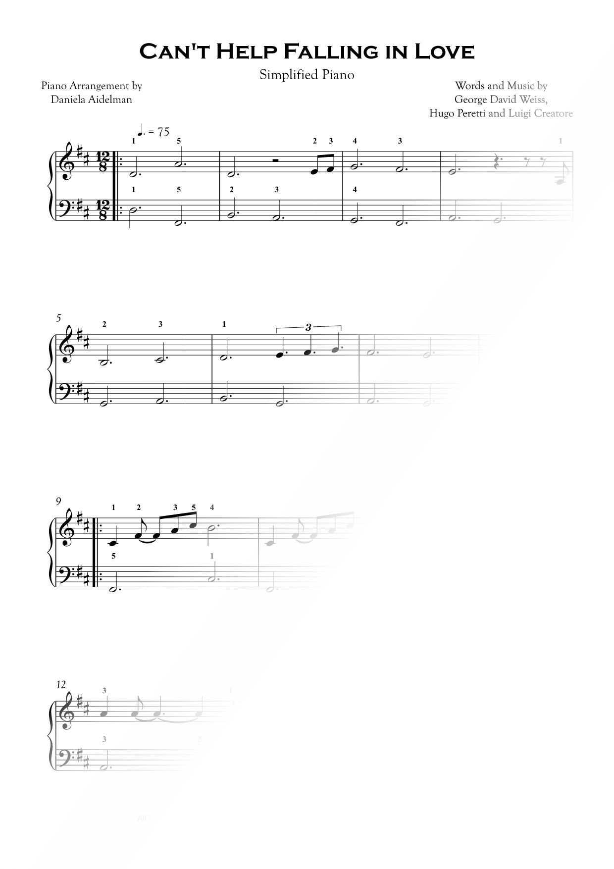 Can't Help Falling in Love [simplified]
