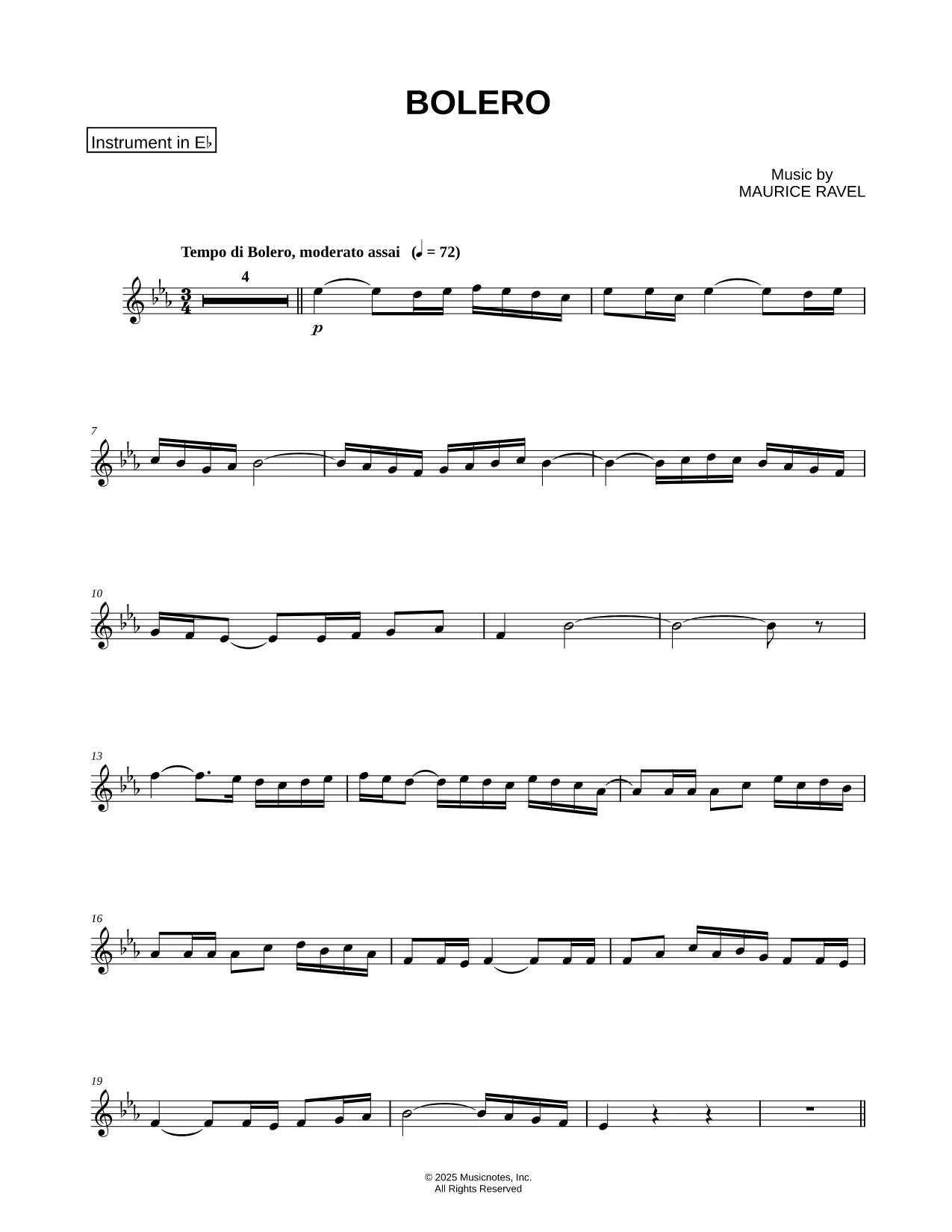 Bolero - Eb Instrument
