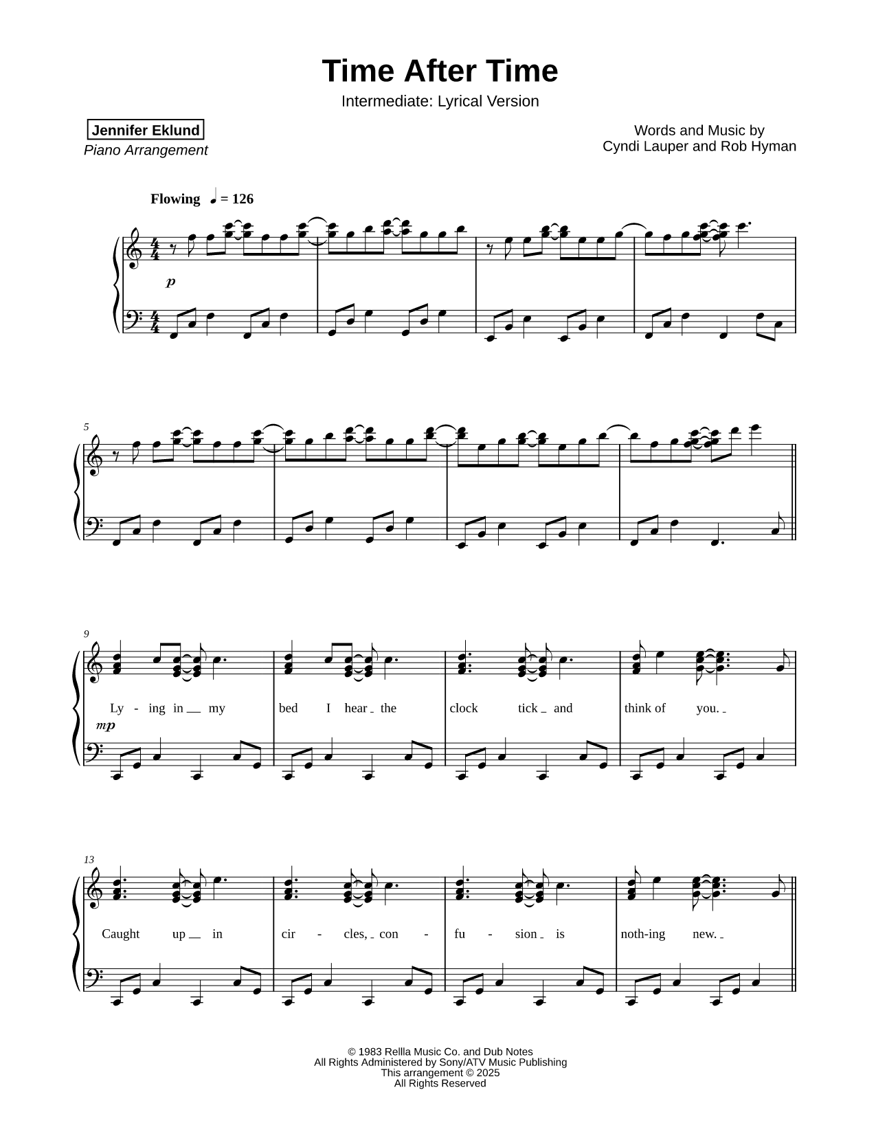 Time After Time [intermediate - lyrical]