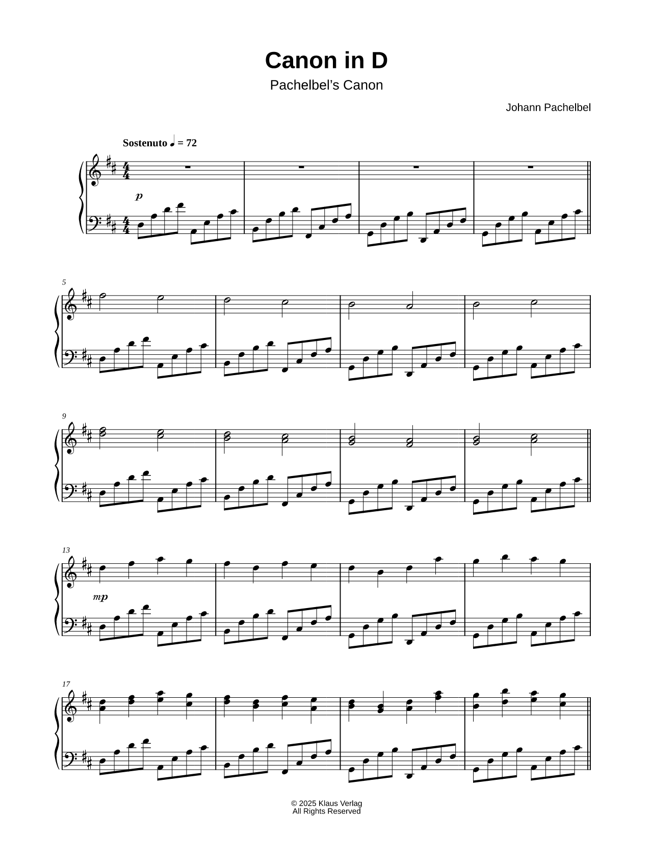 Canon in D - Johann Pachelbel