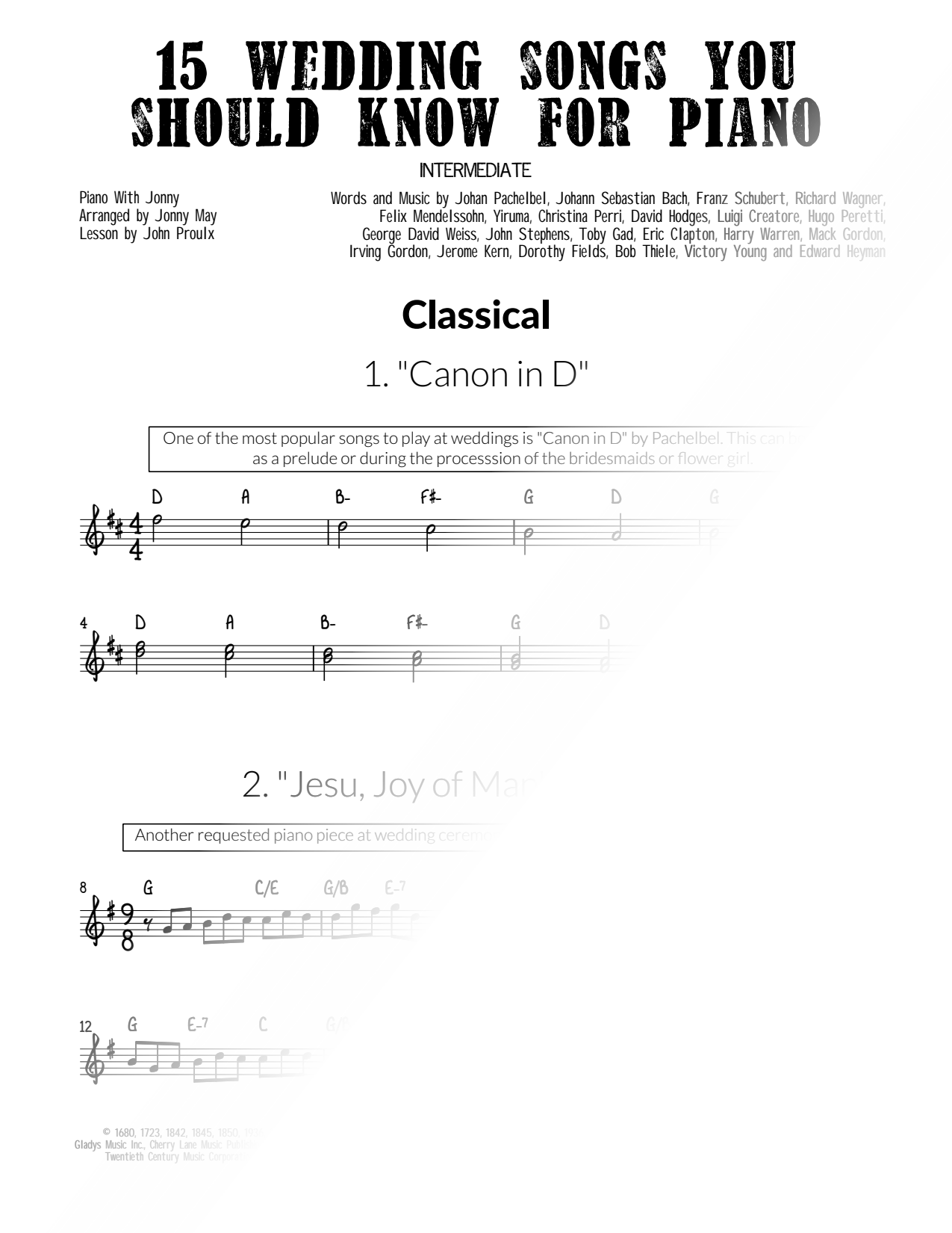 15 Wedding Songs You Should Know for Piano - PWJ