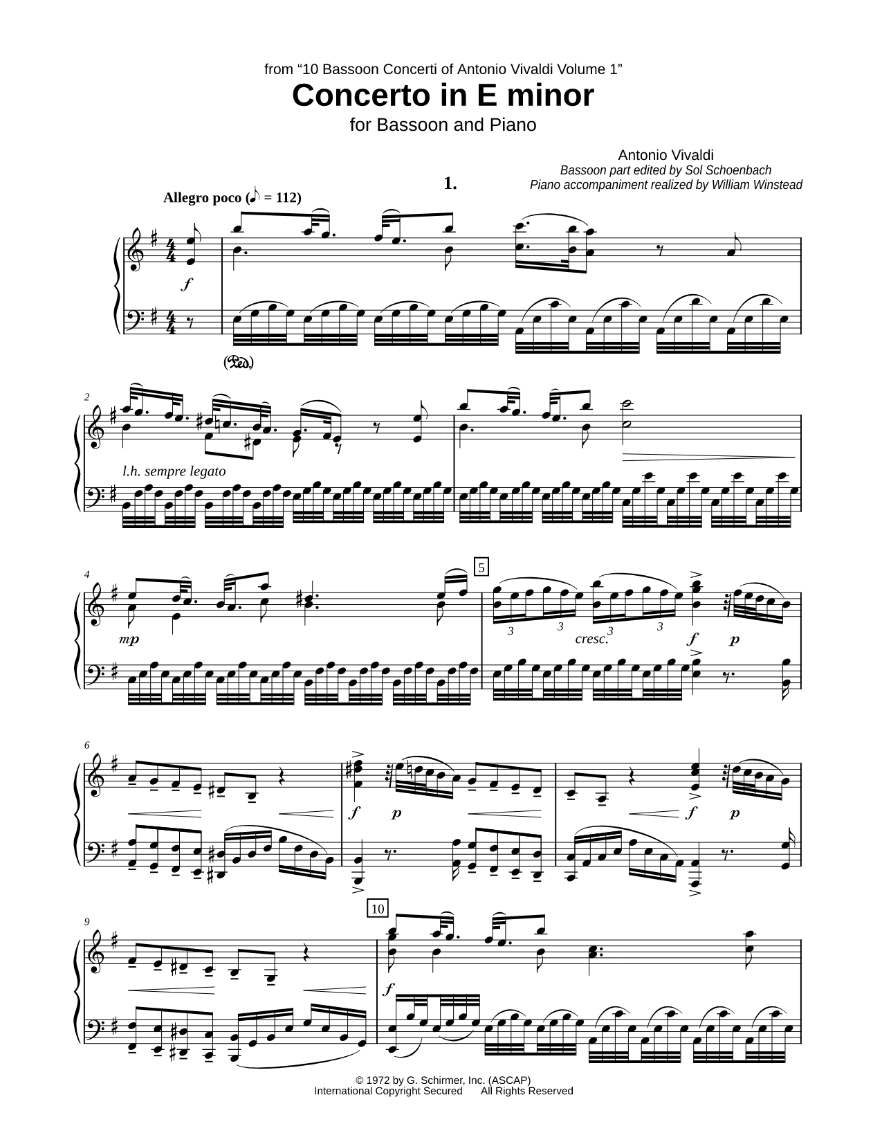 Concerto in E Minor - Piano Accompaniment