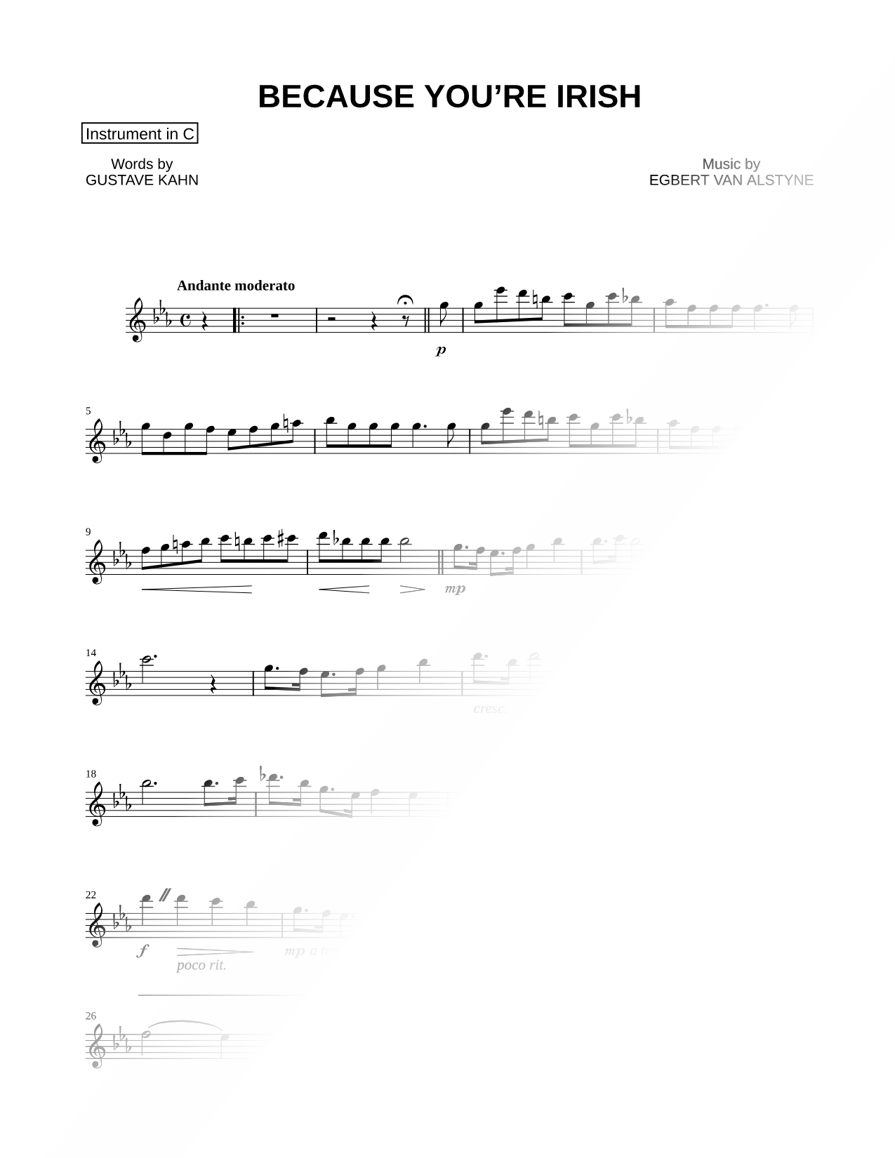 Because You're Irish - C Instrument