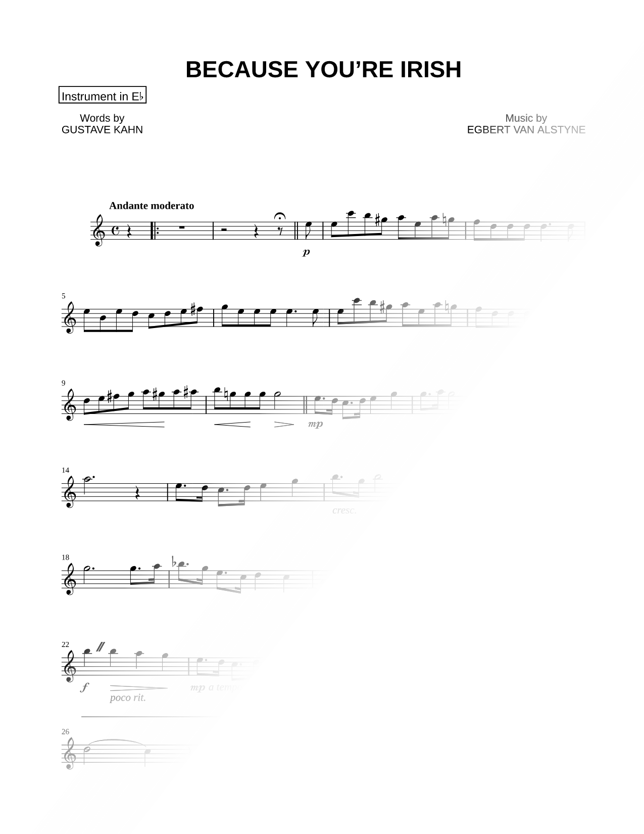 Because You're Irish - Eb Instrument