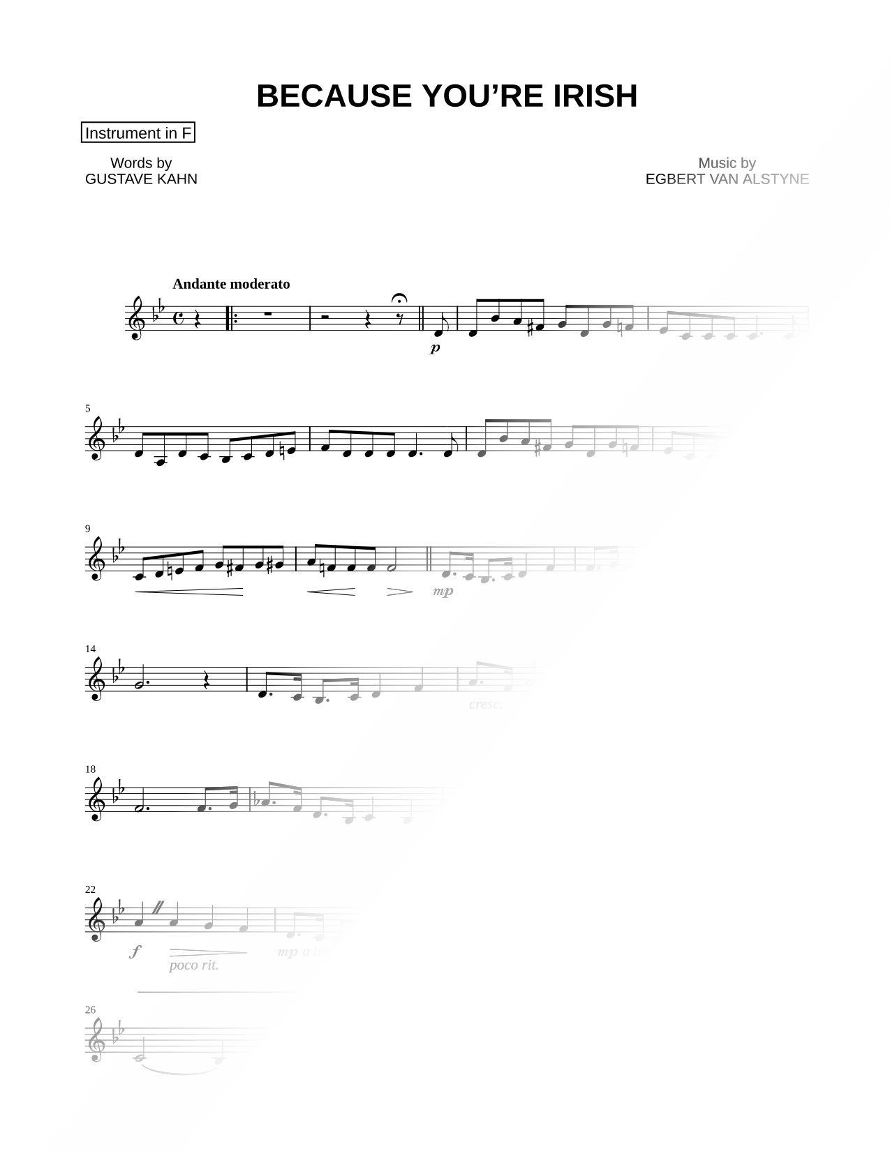 Because You're Irish - F Instrument
