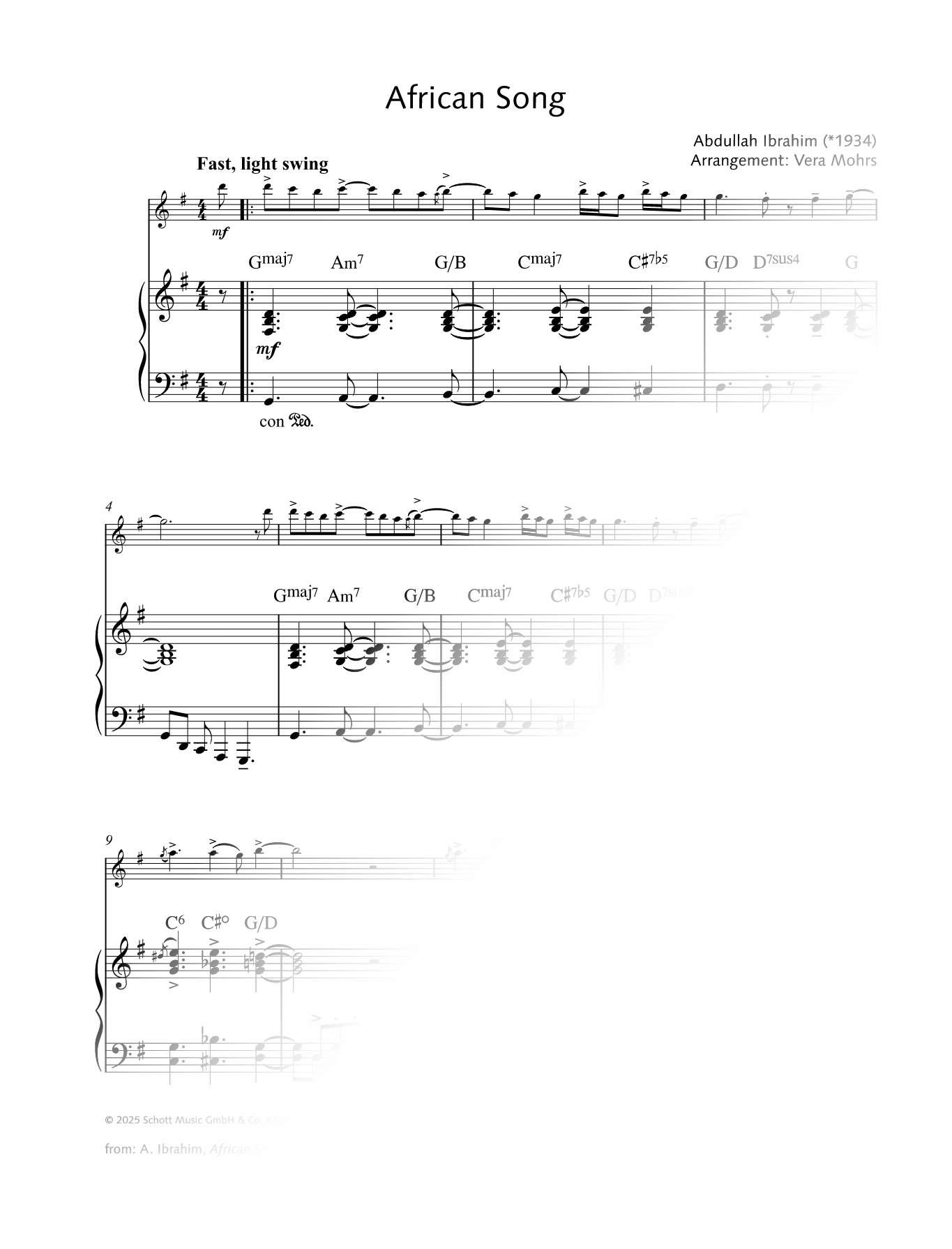 African Song No. 8 - Recorder & Piano
