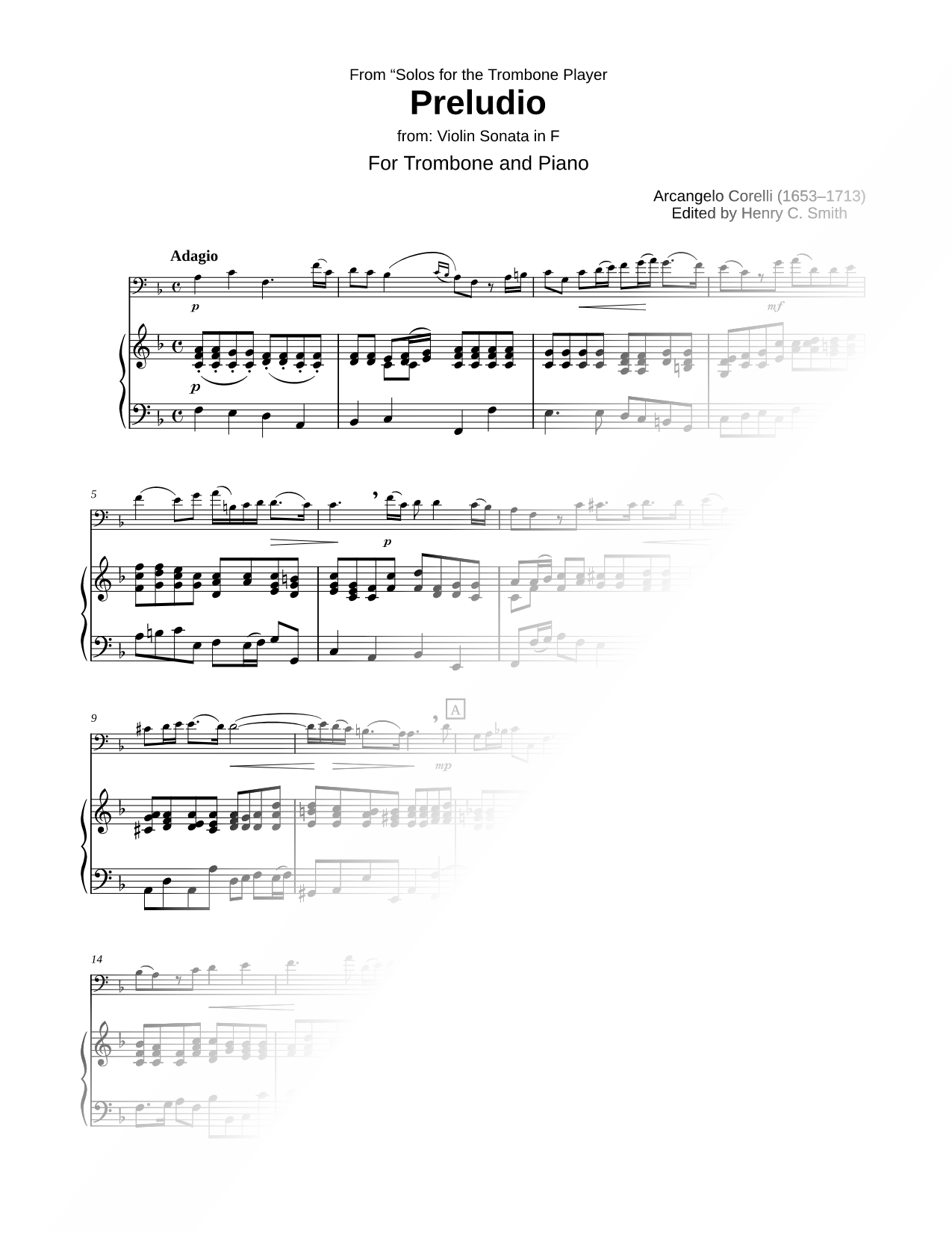 Preludio from Violin Sonata in F - Piano Accompaniment