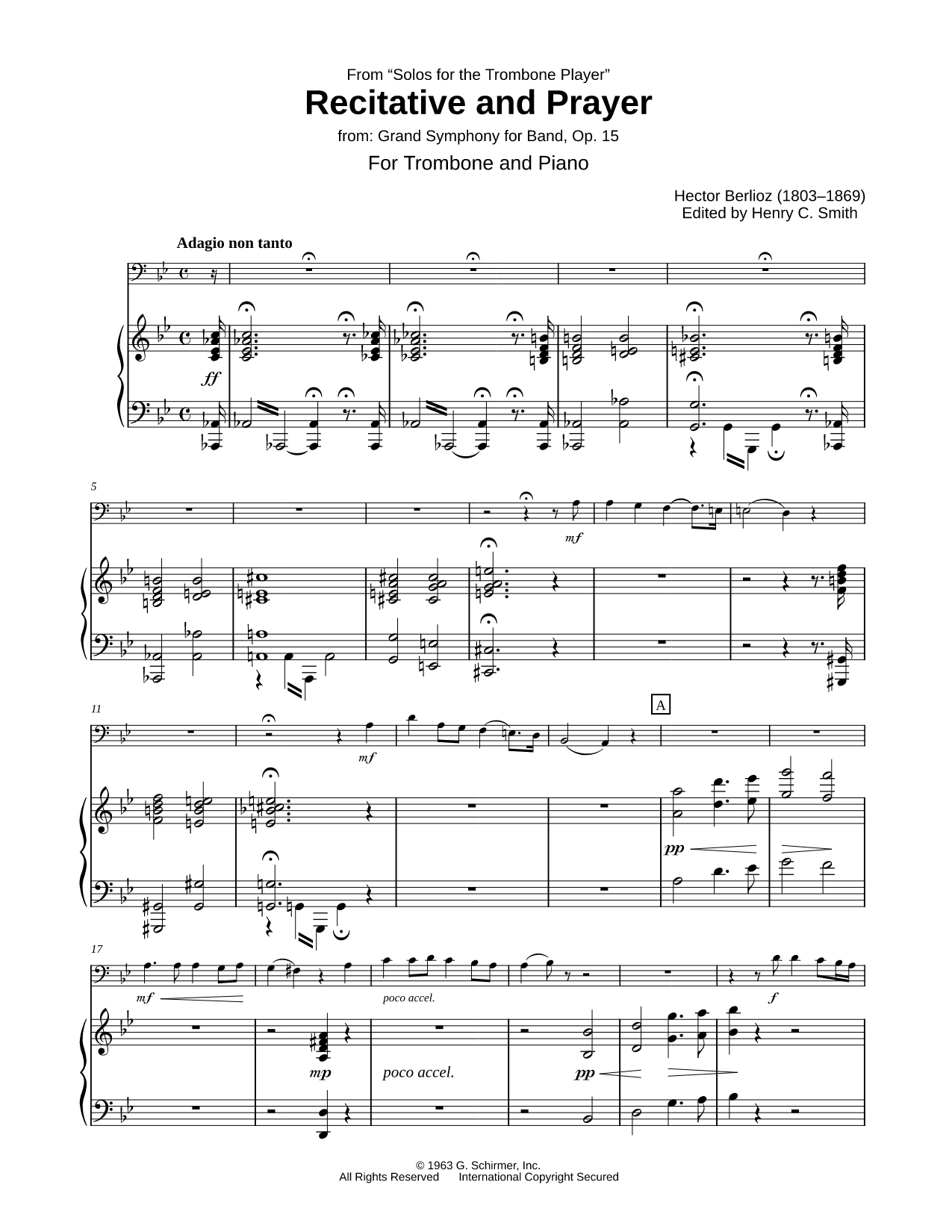 Recitative and Prayer, Op. 15 - Piano Accompaniment