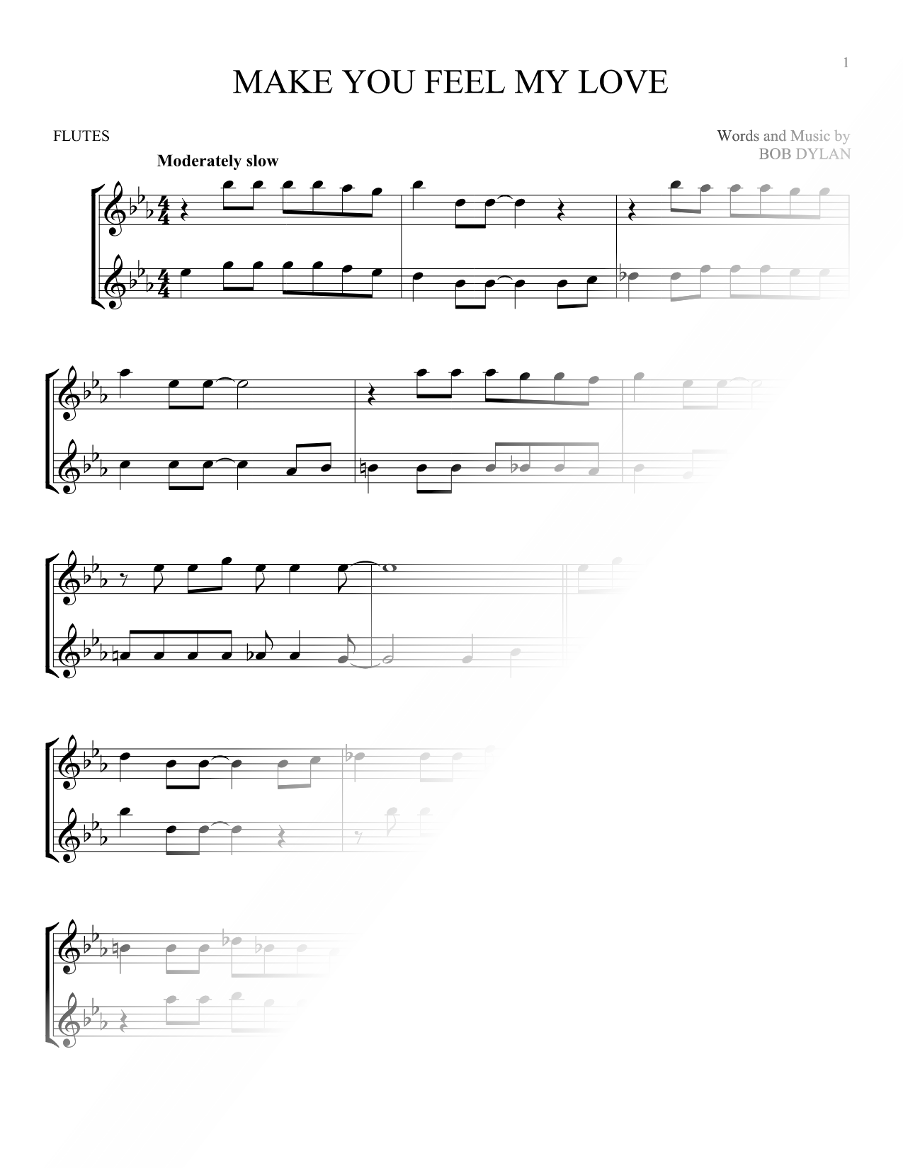 Make You Feel My Love - Flute Duet