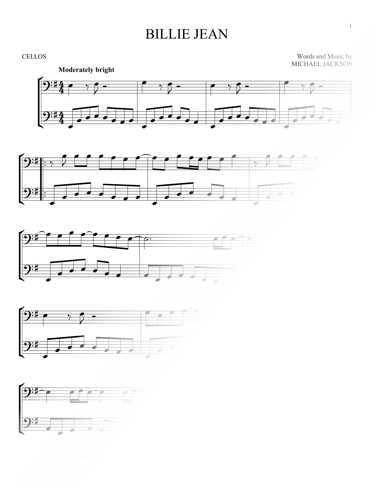 Billie Jean - Cello Duet