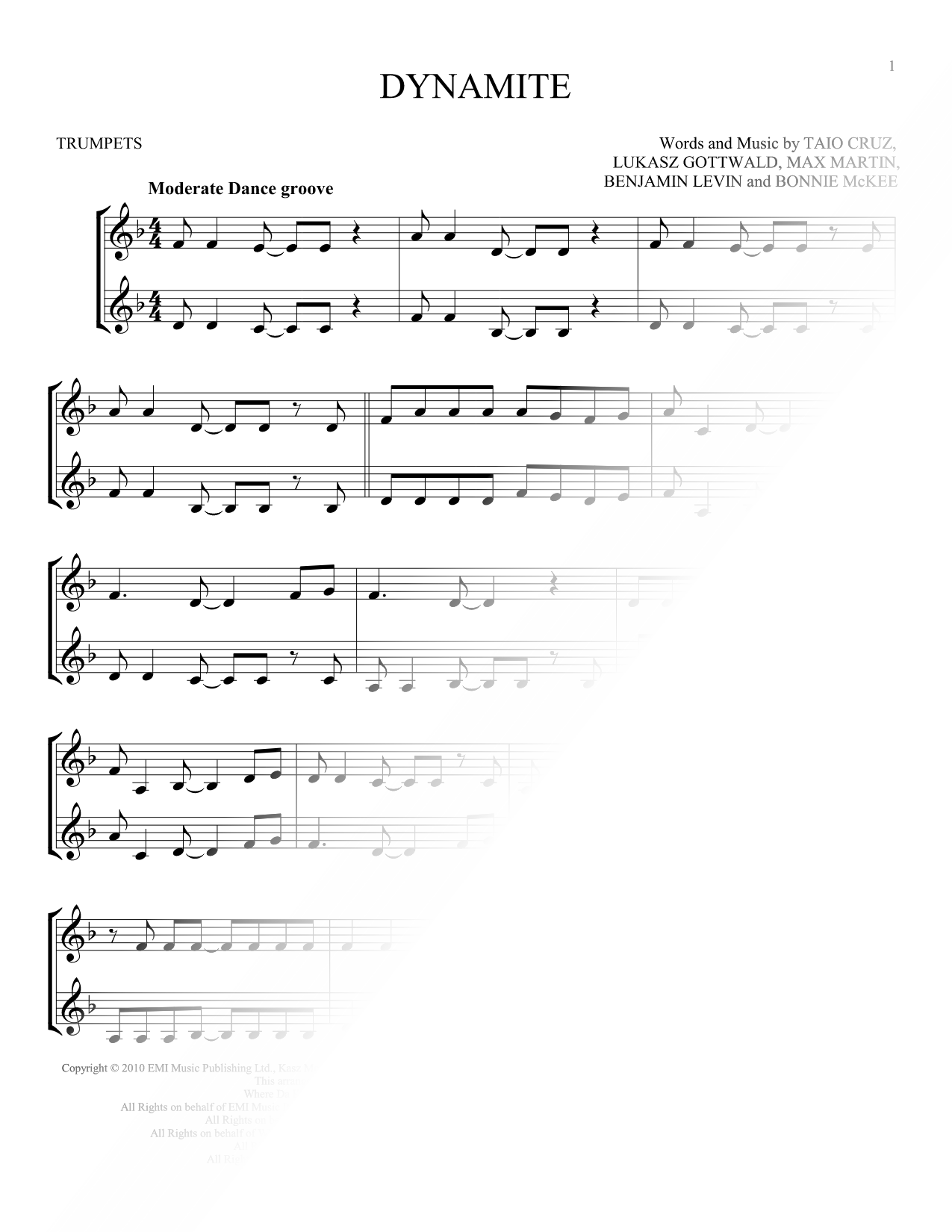 Dynamite - Trumpet Duet