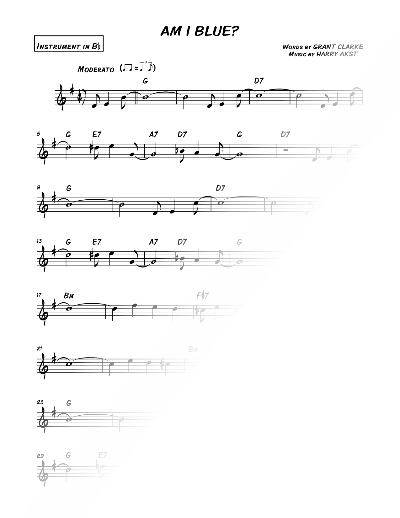 Am I Blue? - Bb Instrument