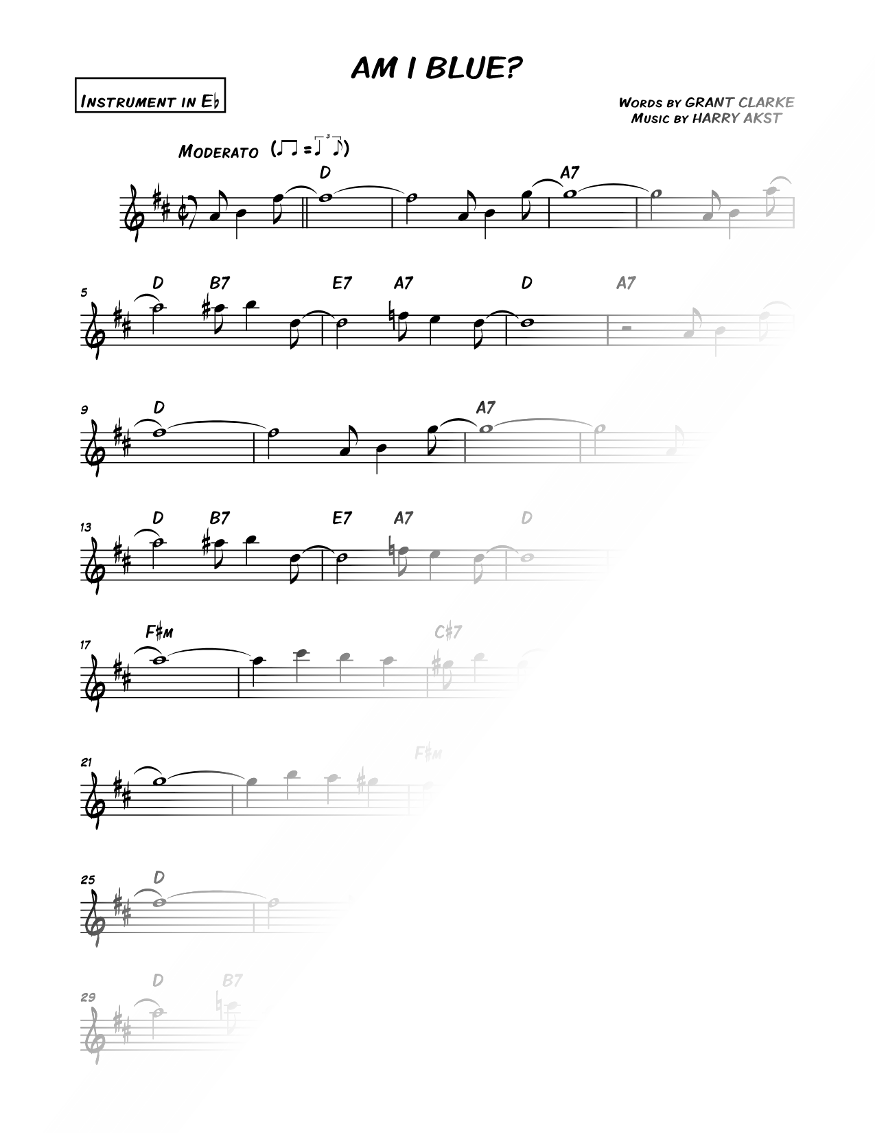 Am I Blue? - Eb Instrument