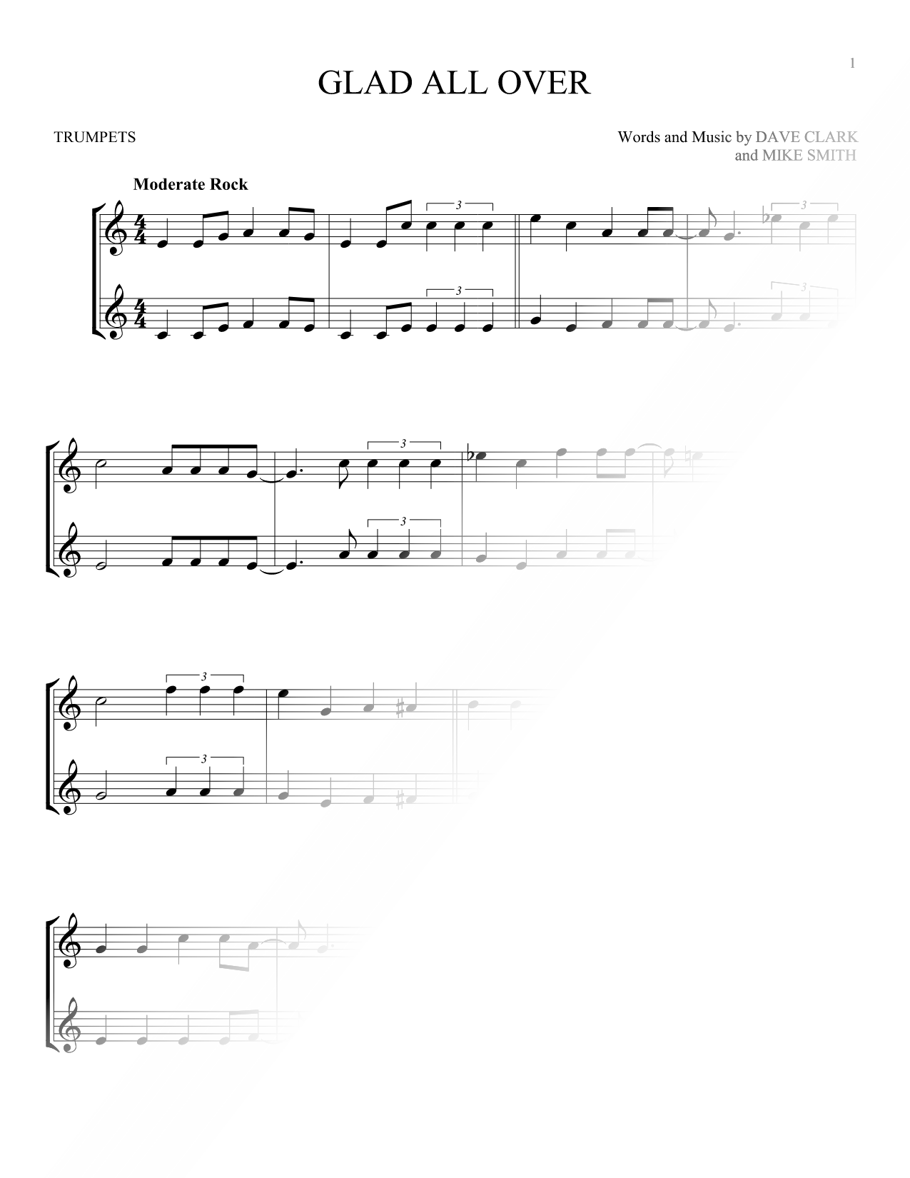 Glad All Over - Trumpet Duet