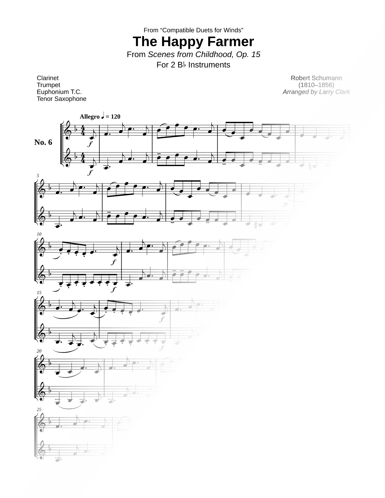 The Happy Farmer - Bb Instrument Duet
