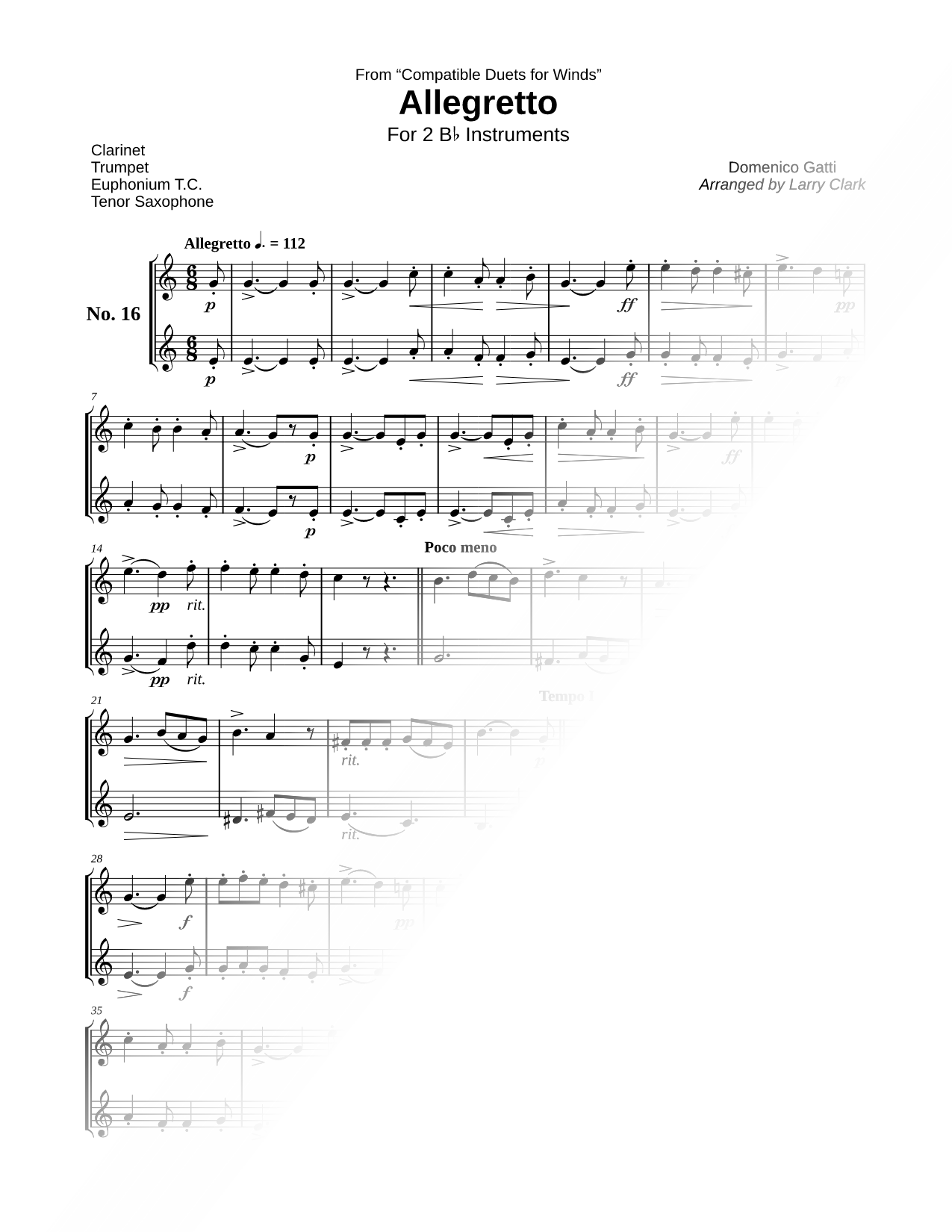 Allegretto - Bb Instrument Duet