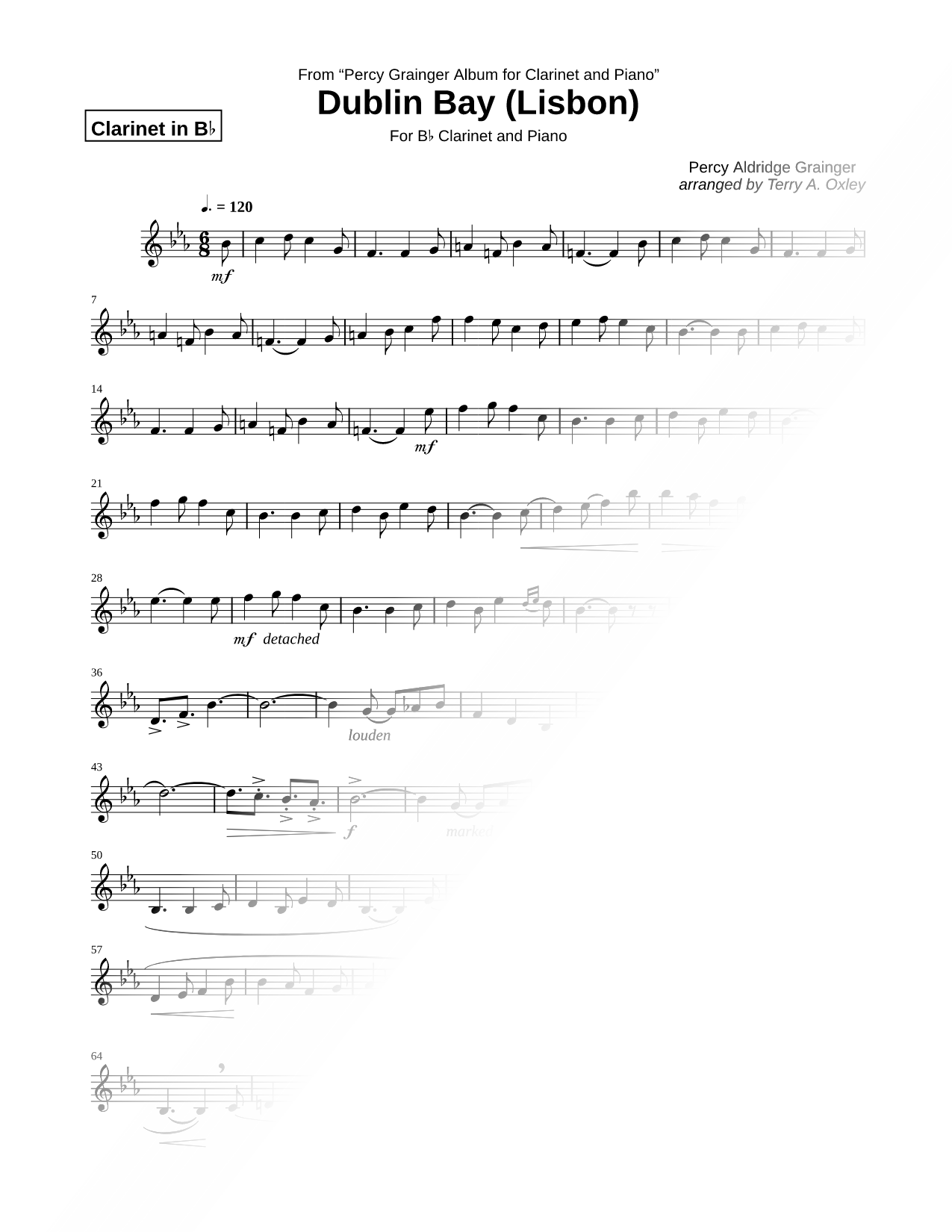 Dublin Bay (Lisbon) - Clarinet part