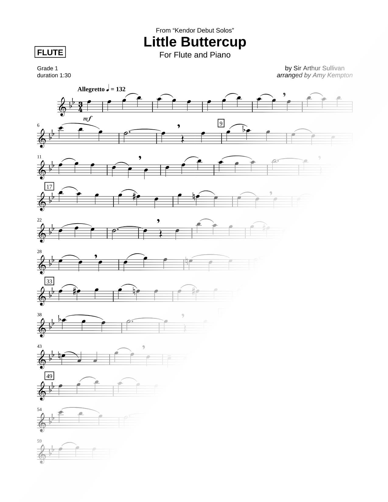 Little Buttercup - Flute part