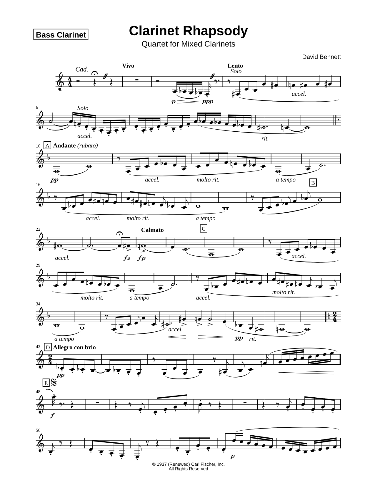 Clarinet Rhapsody - Bass Clarinet