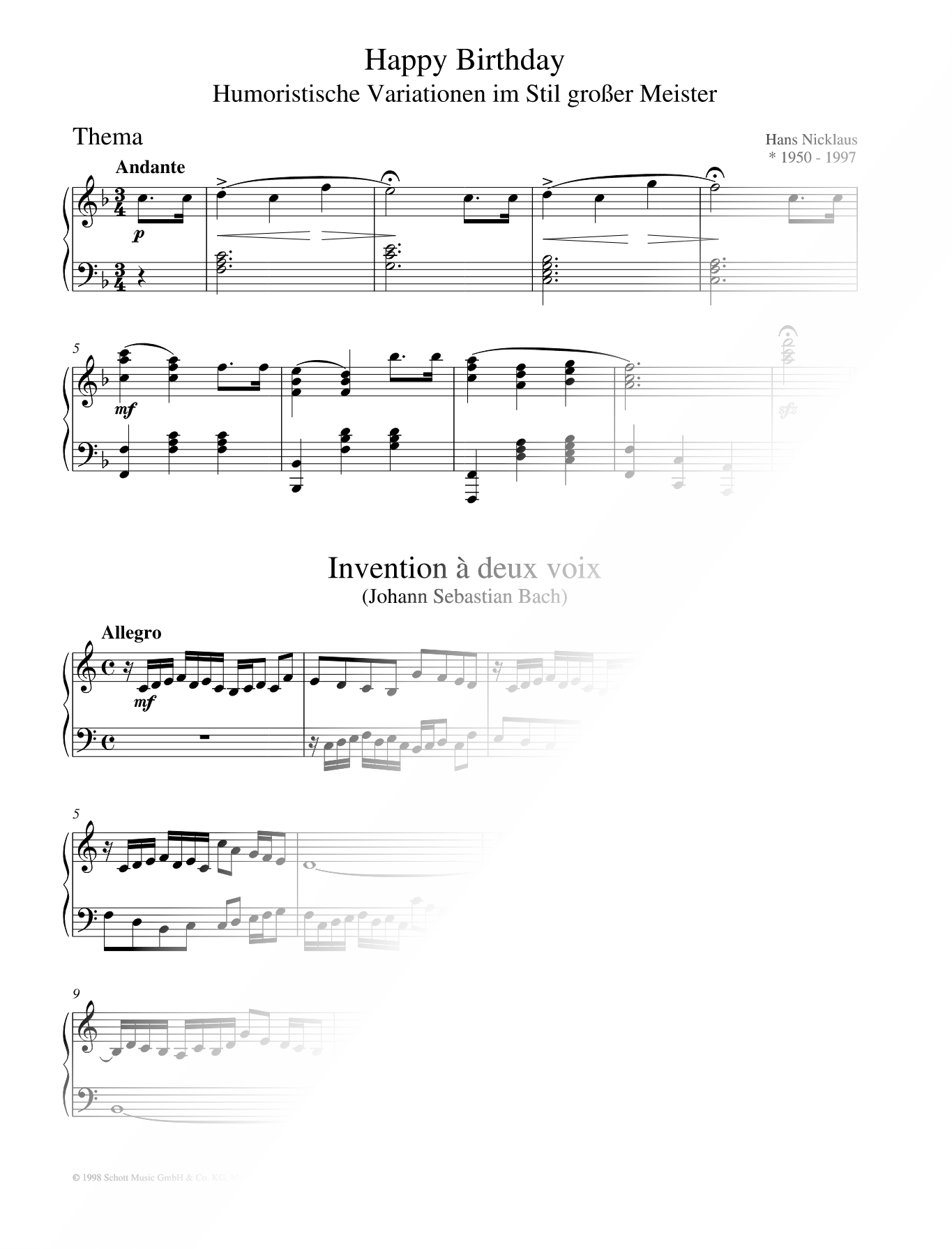 Happy Birthday (Humorous Variations in the Style of the Great Masters)
