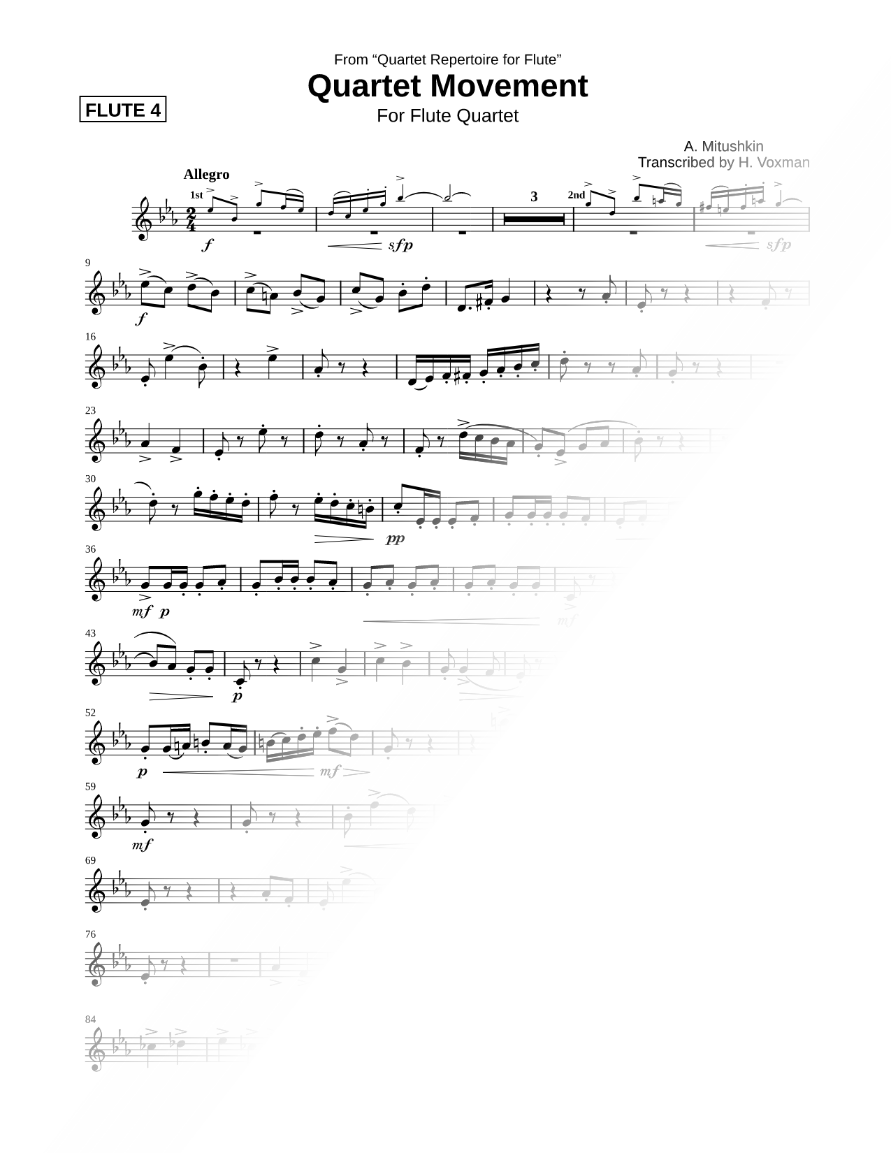 Quartet Movement - Flute 4