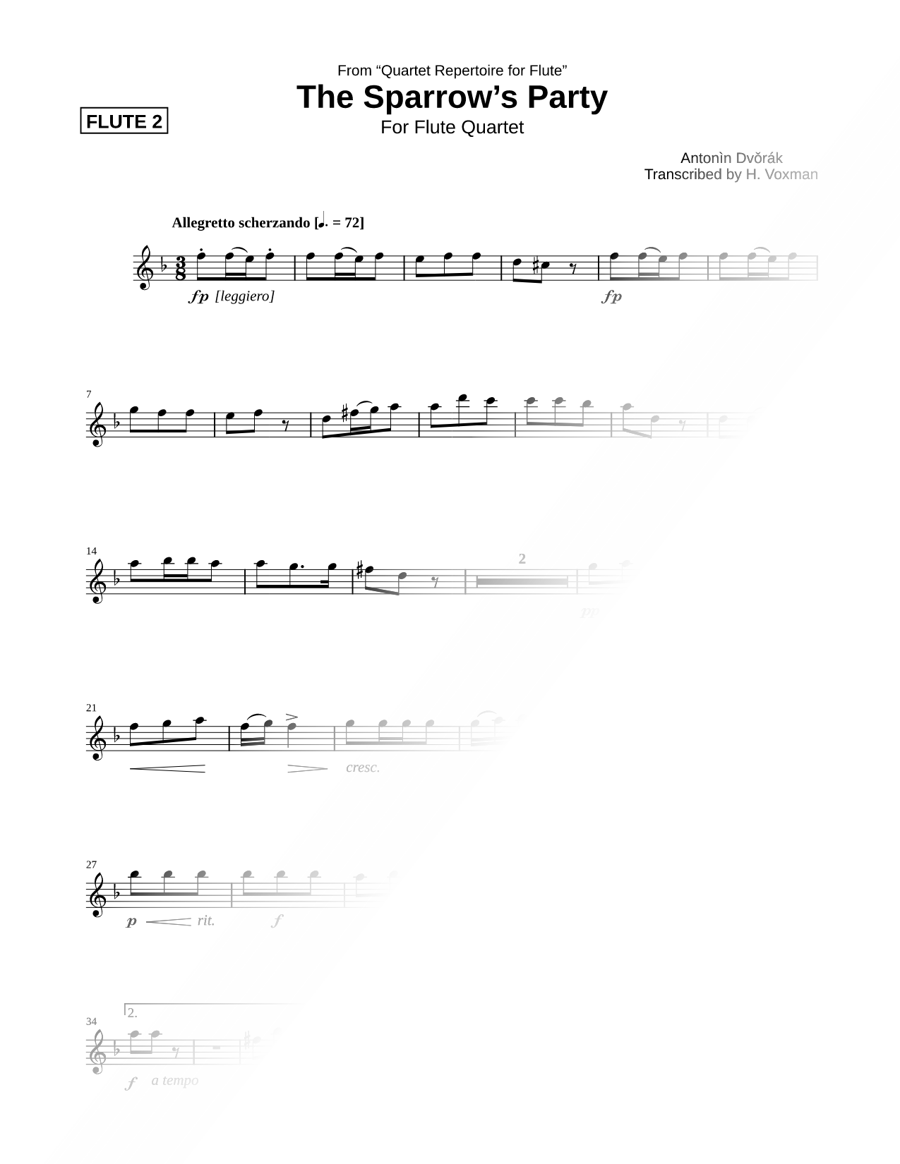 The Sparrow's Party - Flute 2