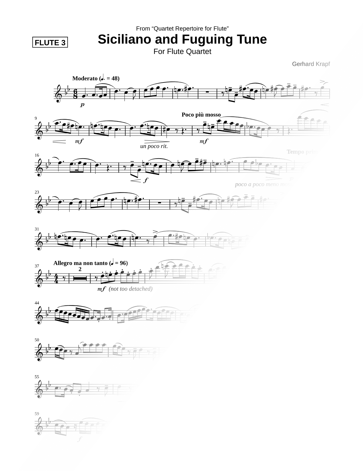 Siciliano and Fuguing Tune - Flute 3