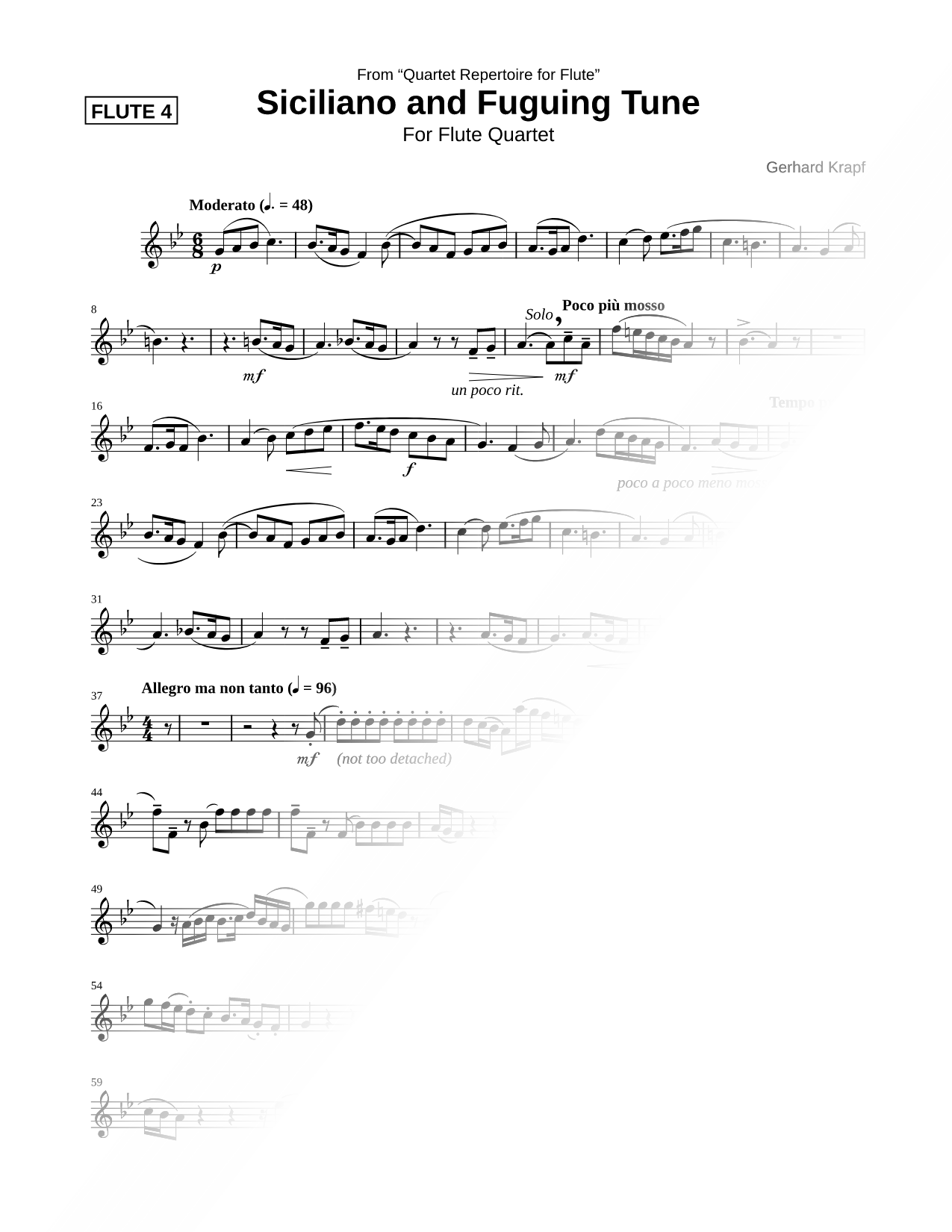 Siciliano and Fuguing Tune - Flute 4