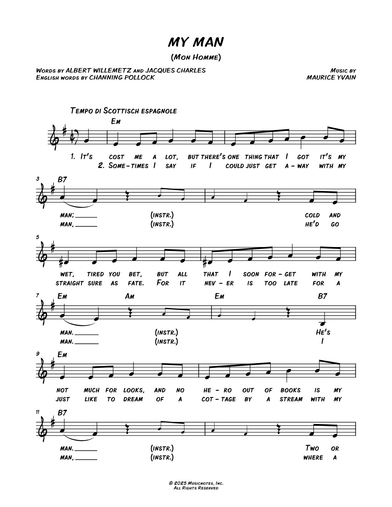 Mon Homme (My Man) [English lyrics]