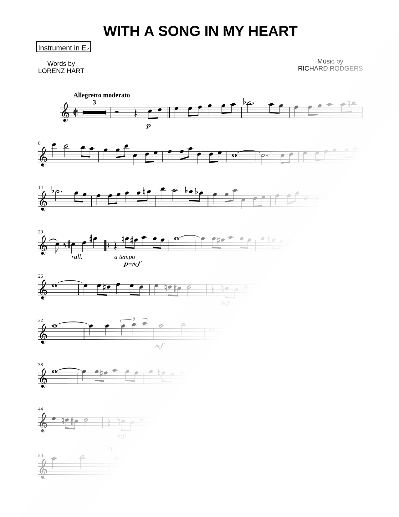 With a Song in My Heart - Eb Instrument