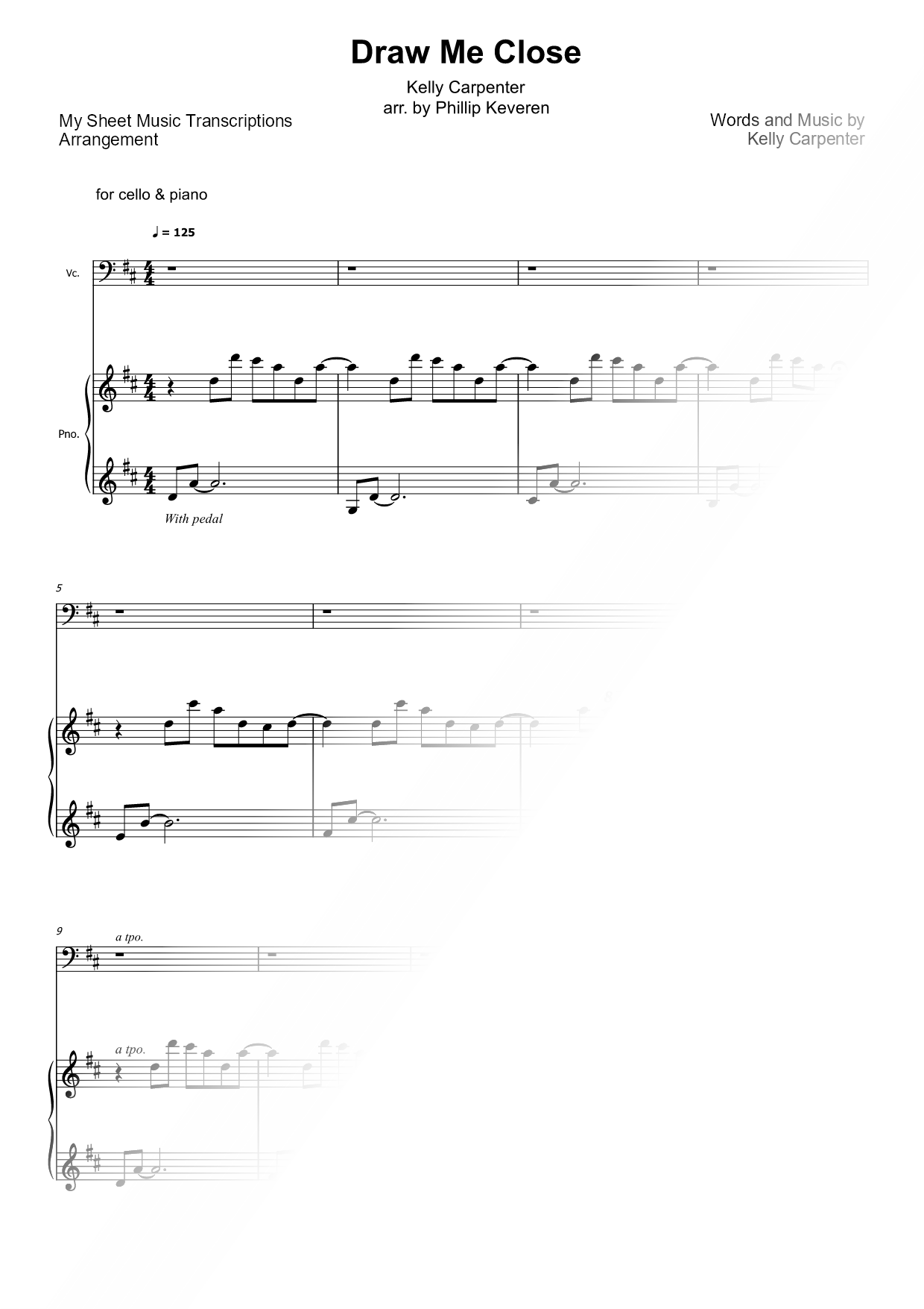 Draw Me Close - Cello & Piano