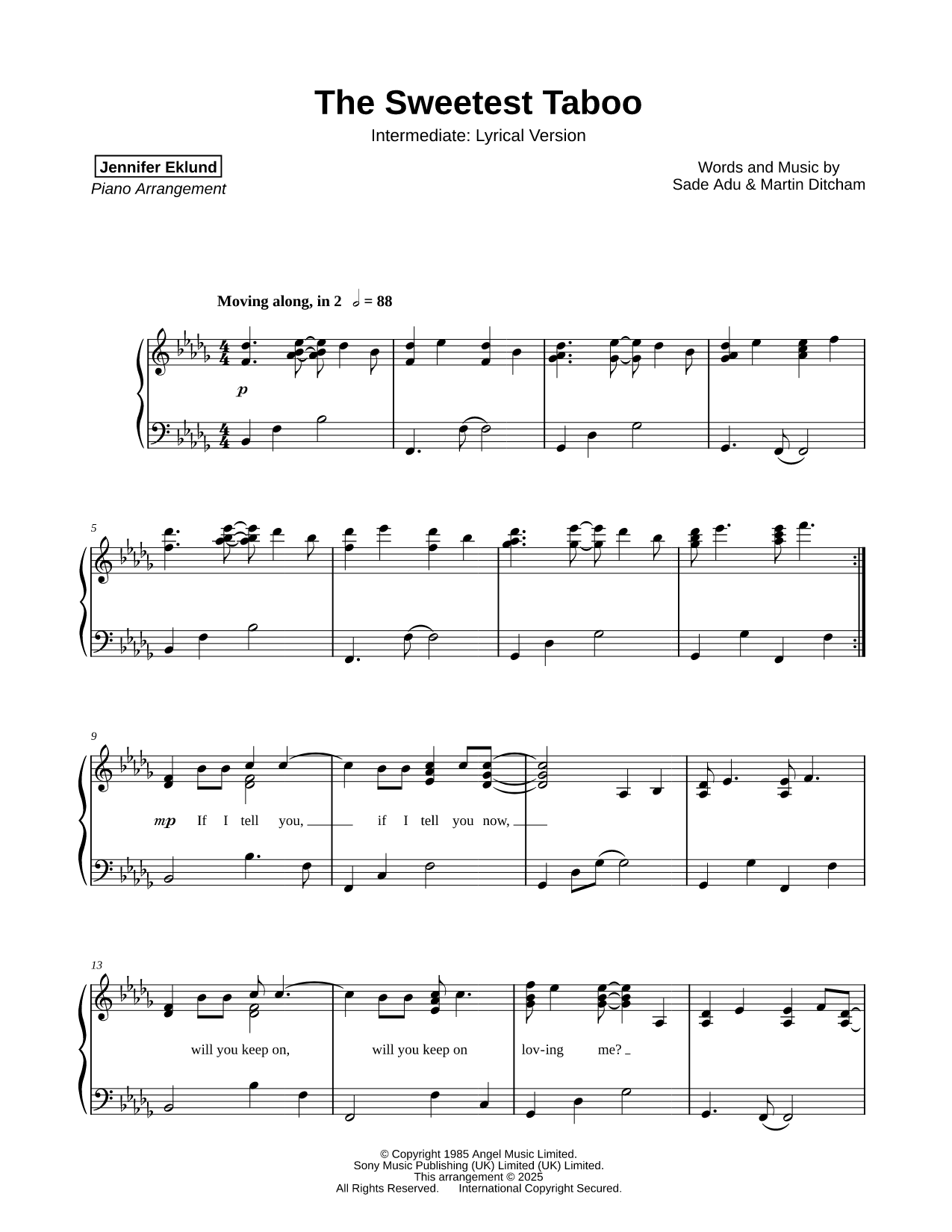 The Sweetest Taboo [intermediate - lyrical]