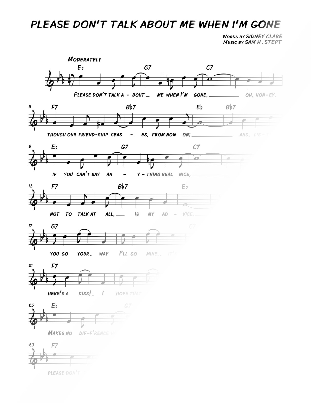 Please Don't Talk About Me When I'm Gone [chorus only]