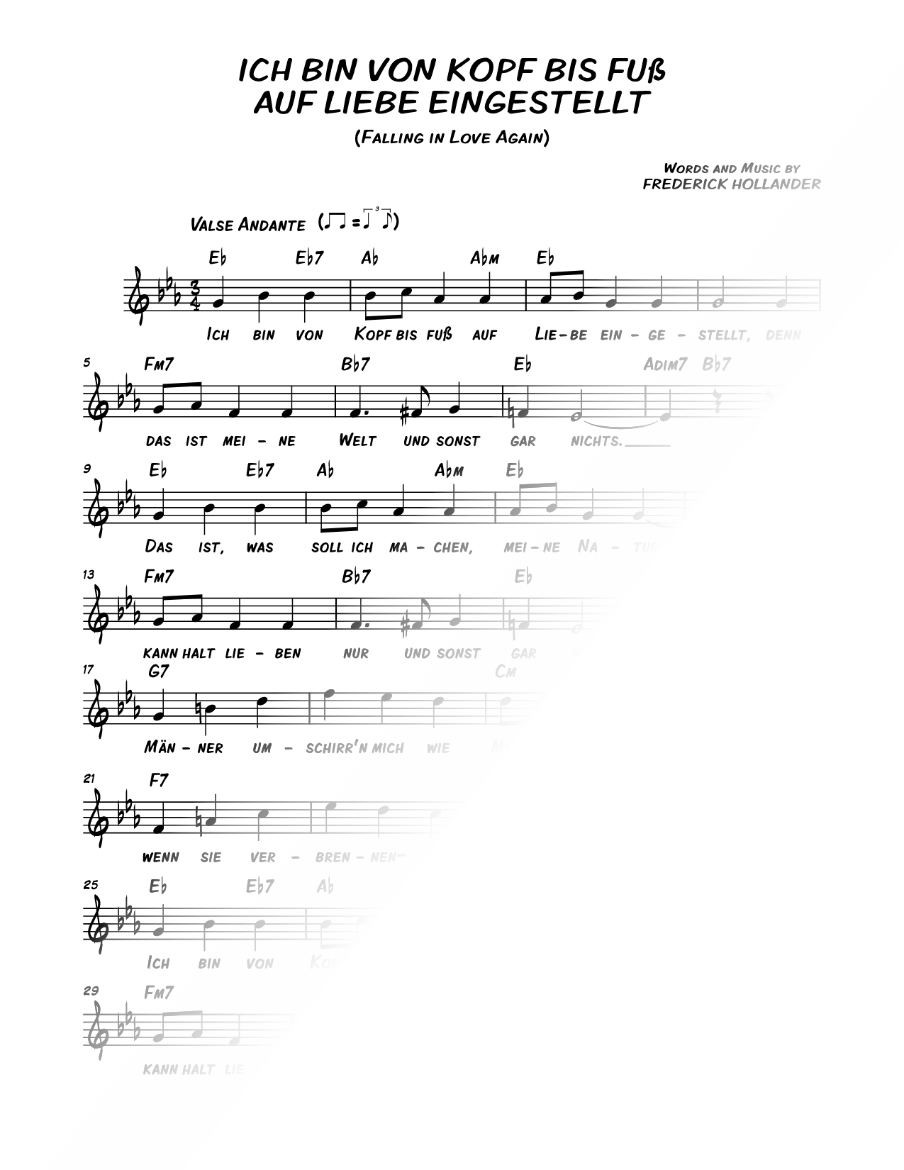 Ich bin von Kopf bis Fuß auf Liebe eingestellt (Falling in Love Again)