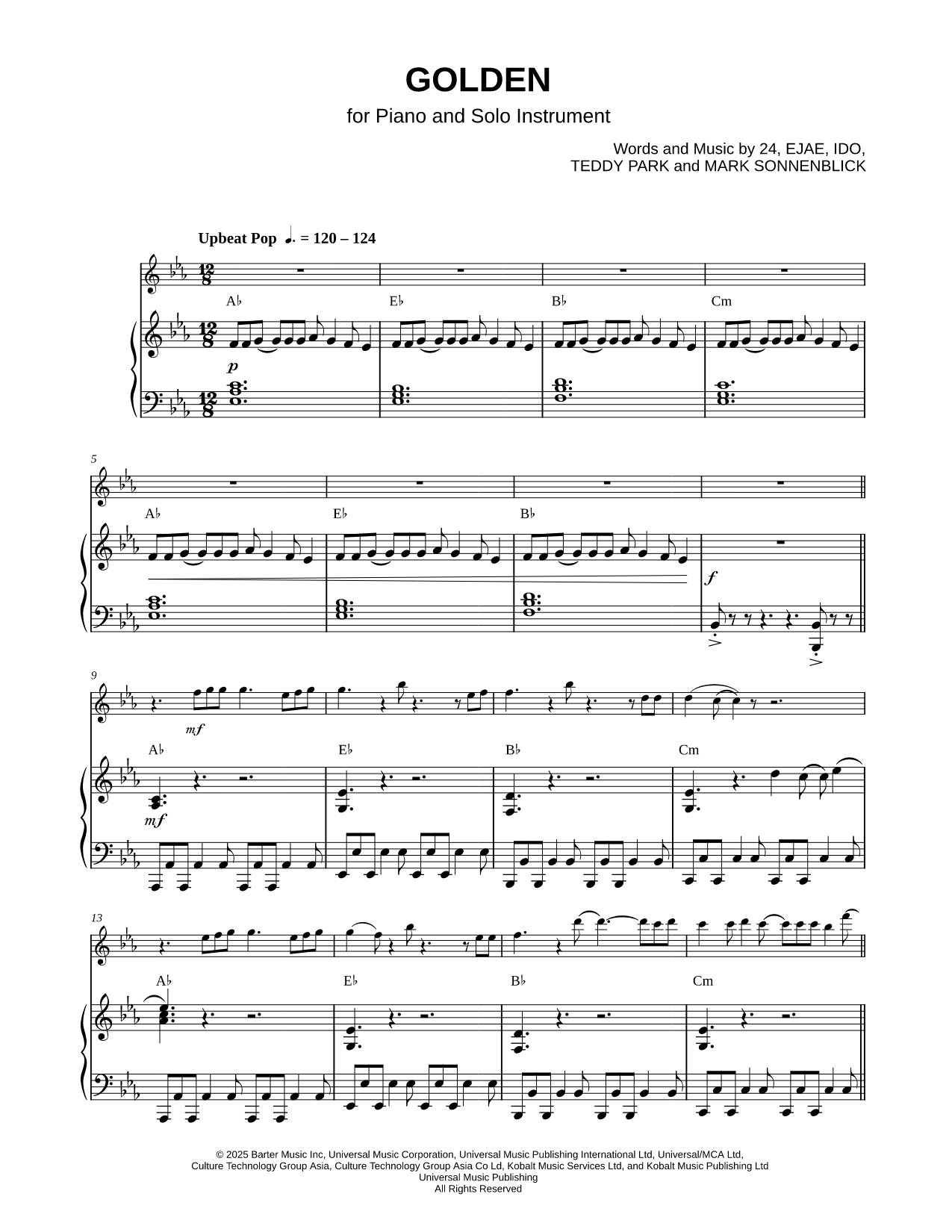 Golden - Piano Accompaniment