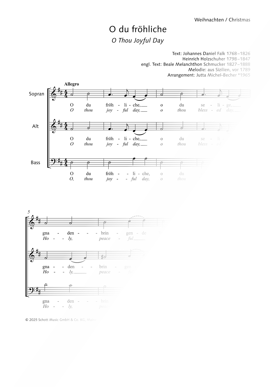 O du frohliche (O Thou Joyful Day)