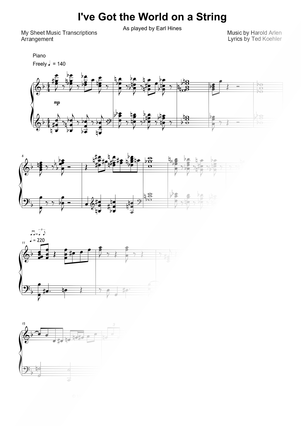 I've Got the World on a String (Earl Hines)