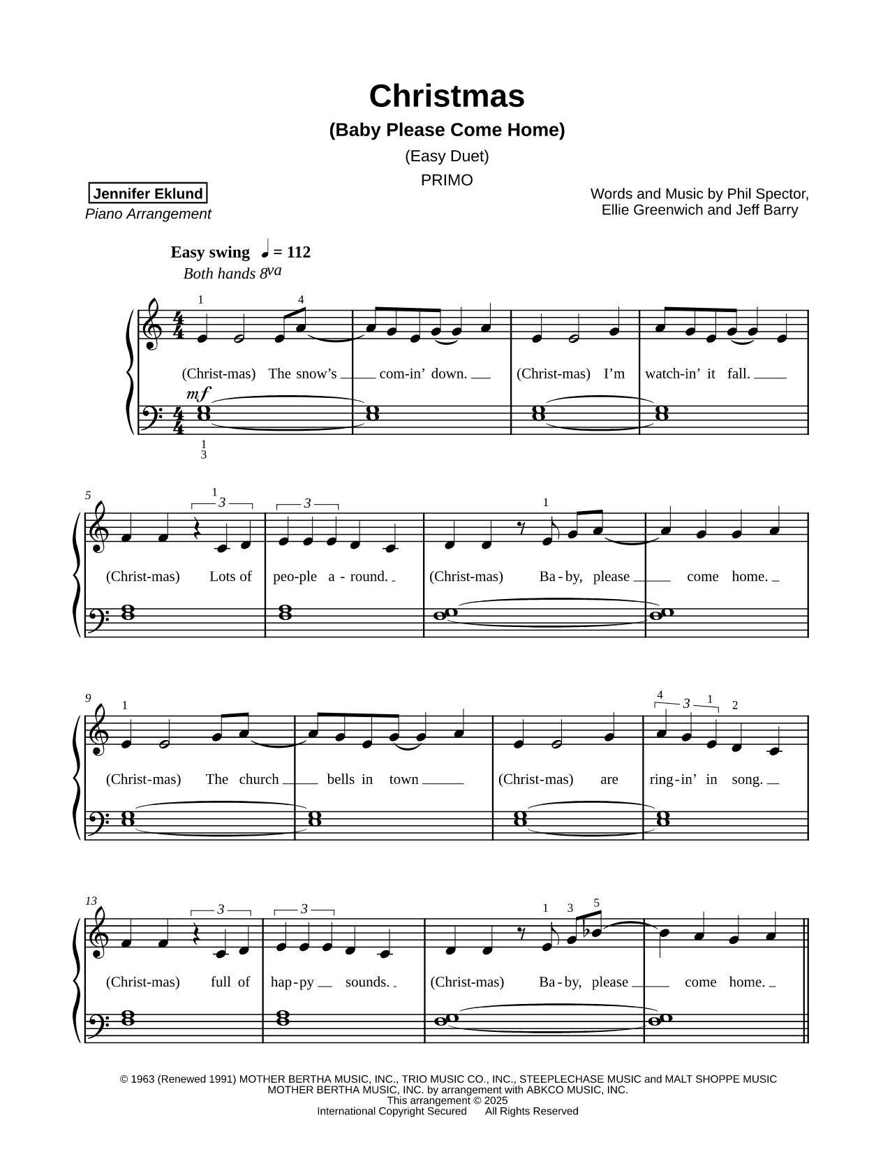 Christmas (Baby Please Come Home) [easy]