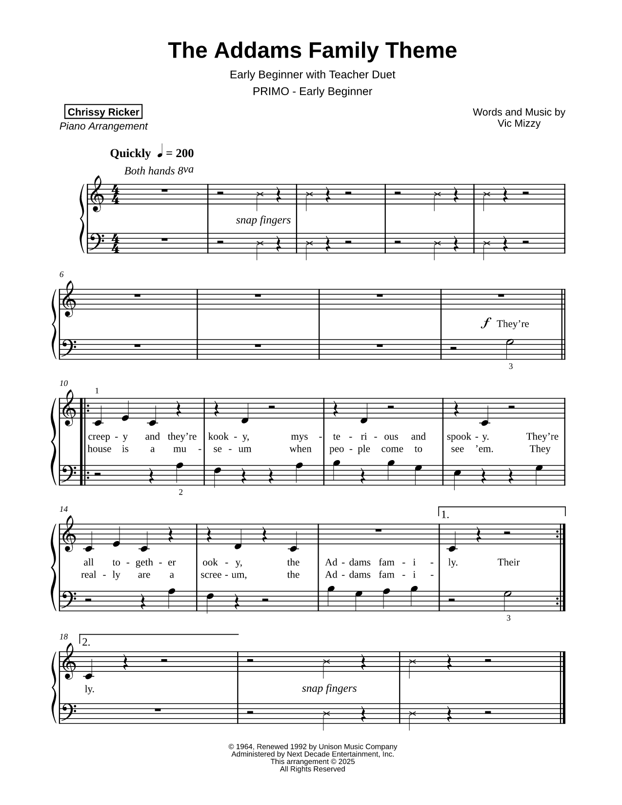 The Addams Family Theme [early beginner]