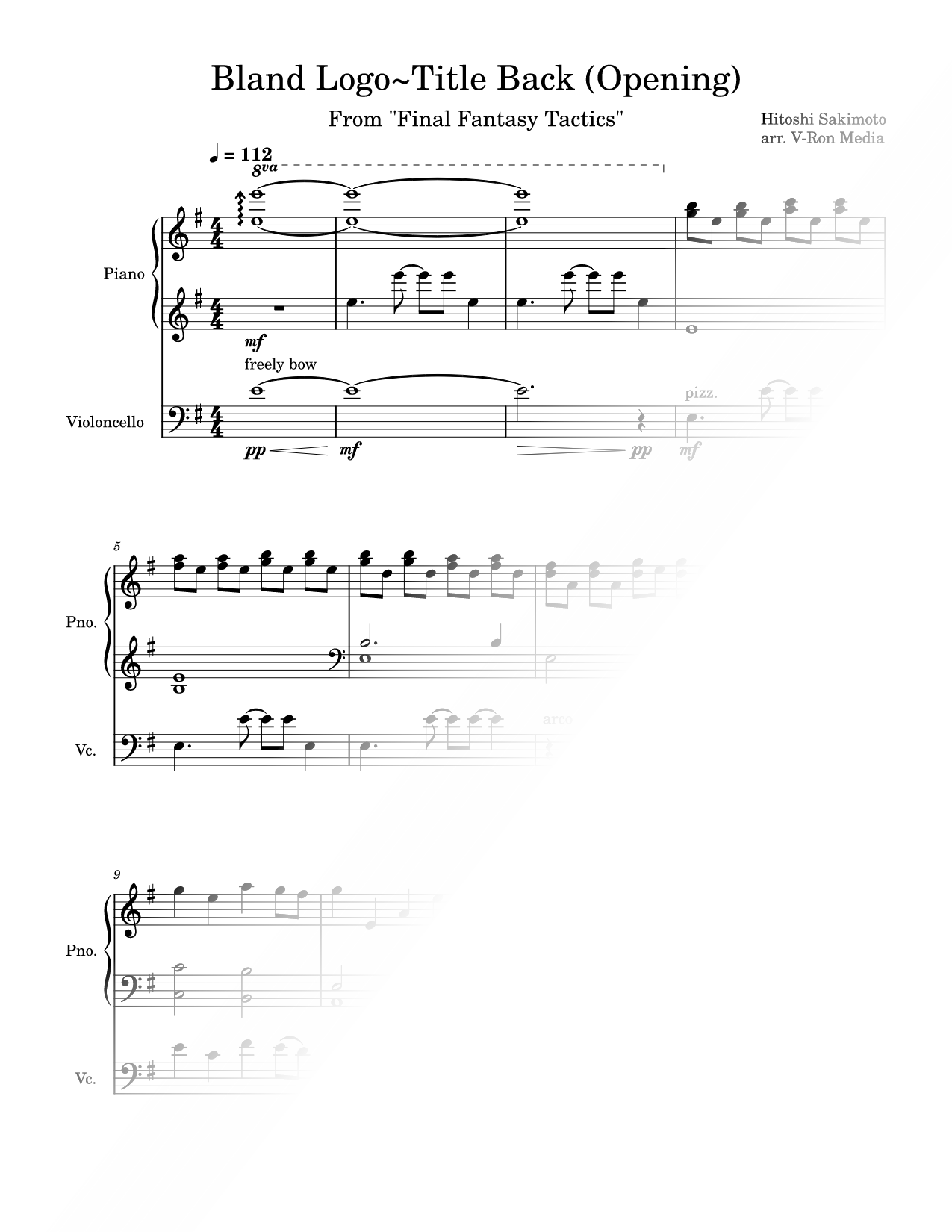 Bland Logo / Title Back (Opening) - Cello & Piano