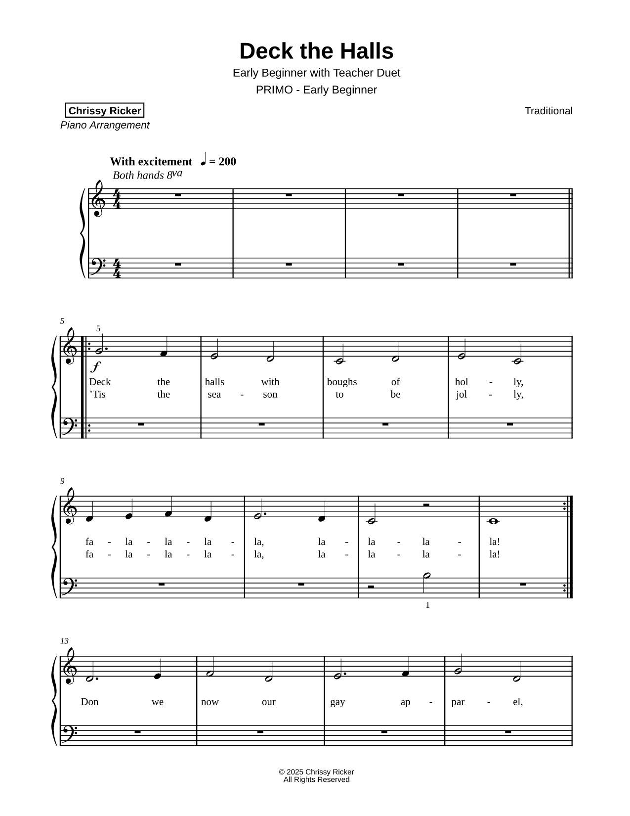 Deck the Halls [early beginner]