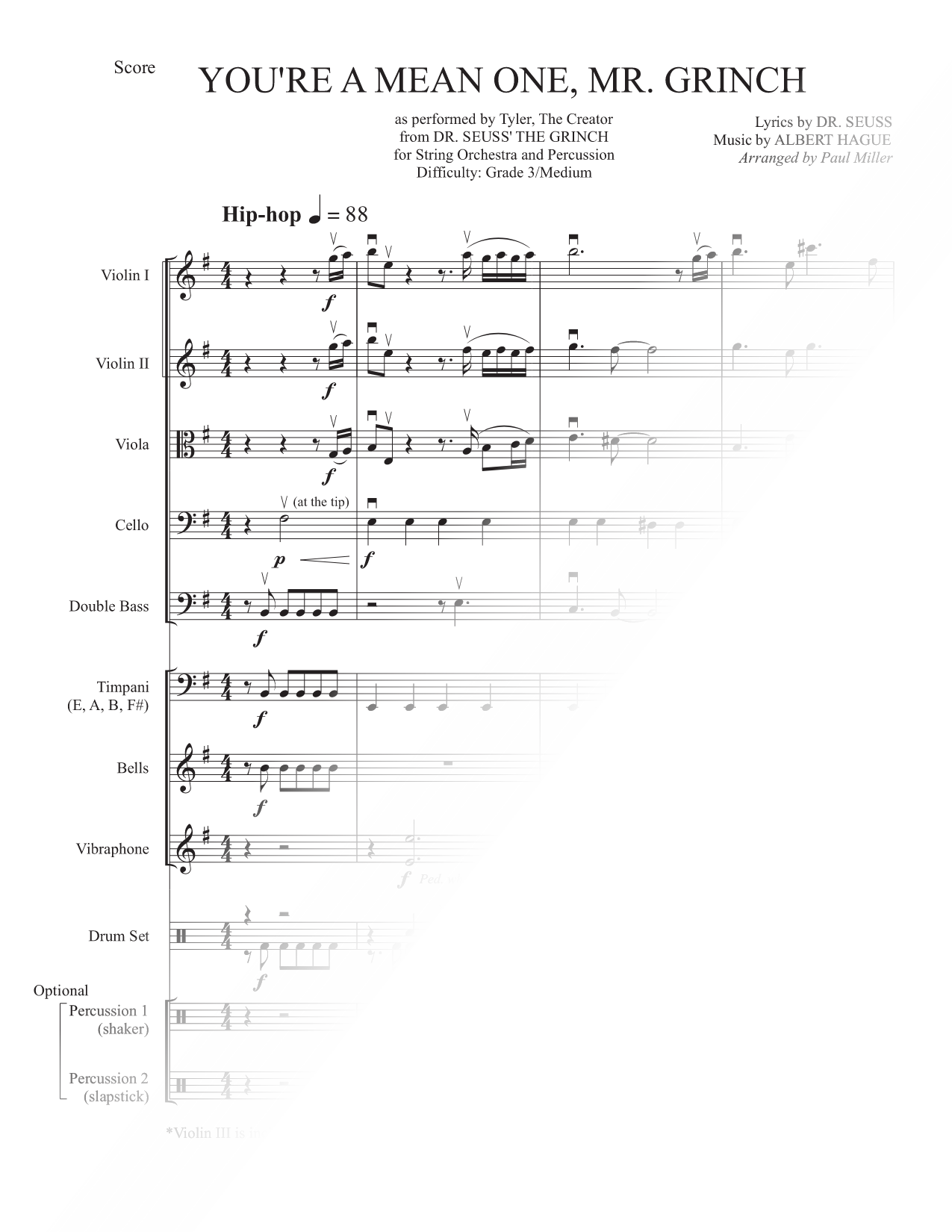 You're a Mean One, Mr. Grinch (Grade 3 / Medium)