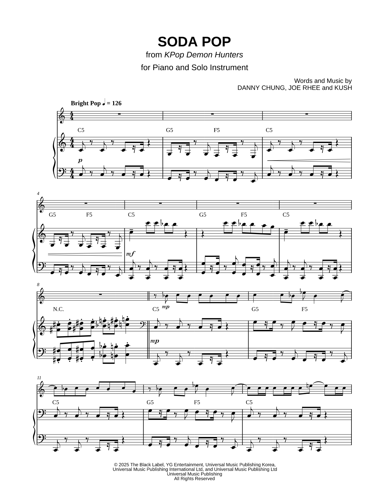 Soda Pop - Piano Accompaniment