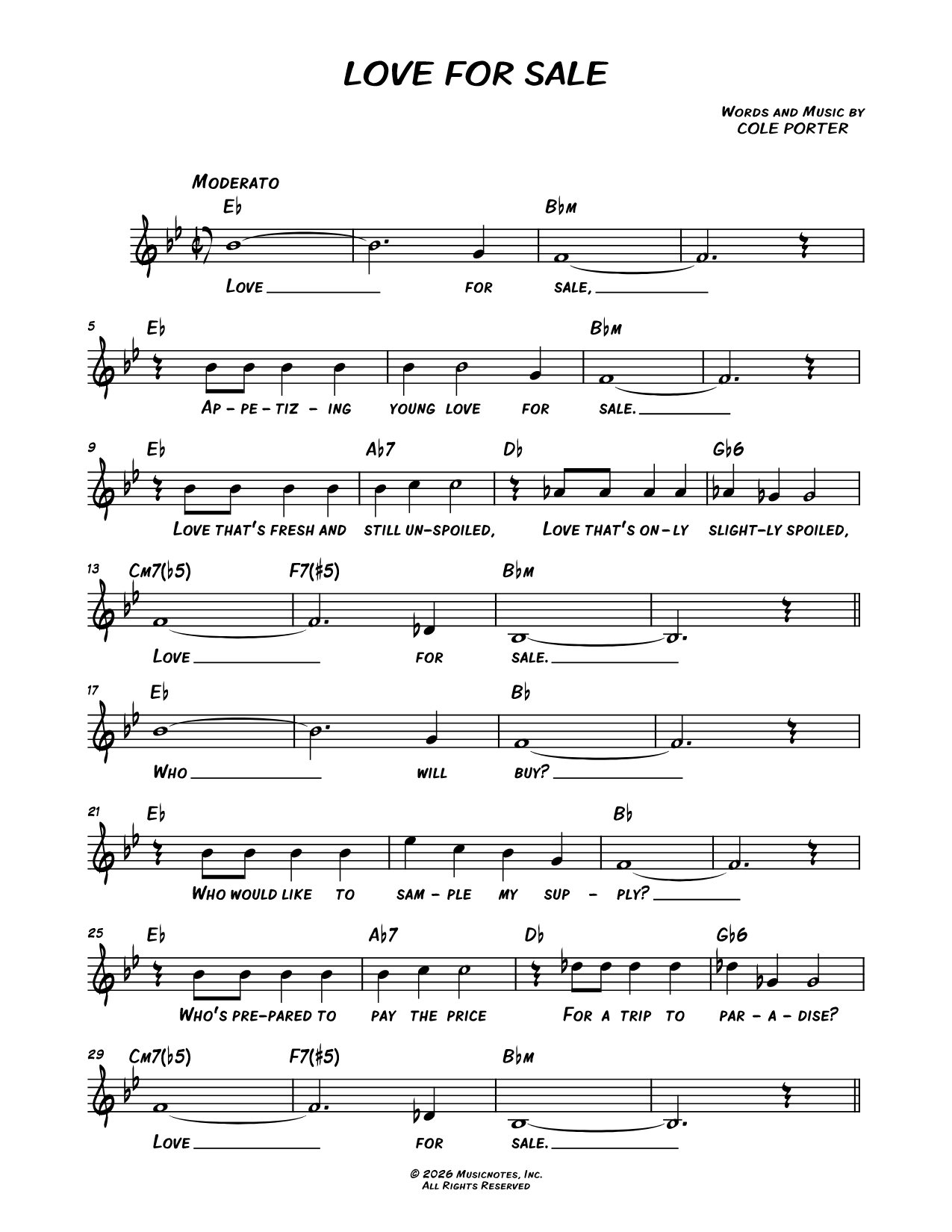 Love for Sale [chorus only]