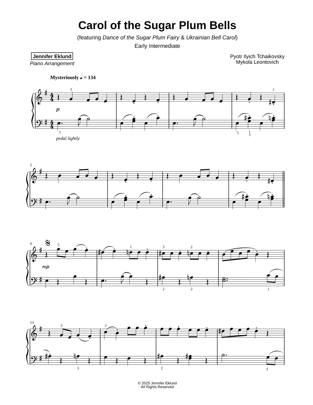 Carol of the Sugar Plum Bells [early intermediate]