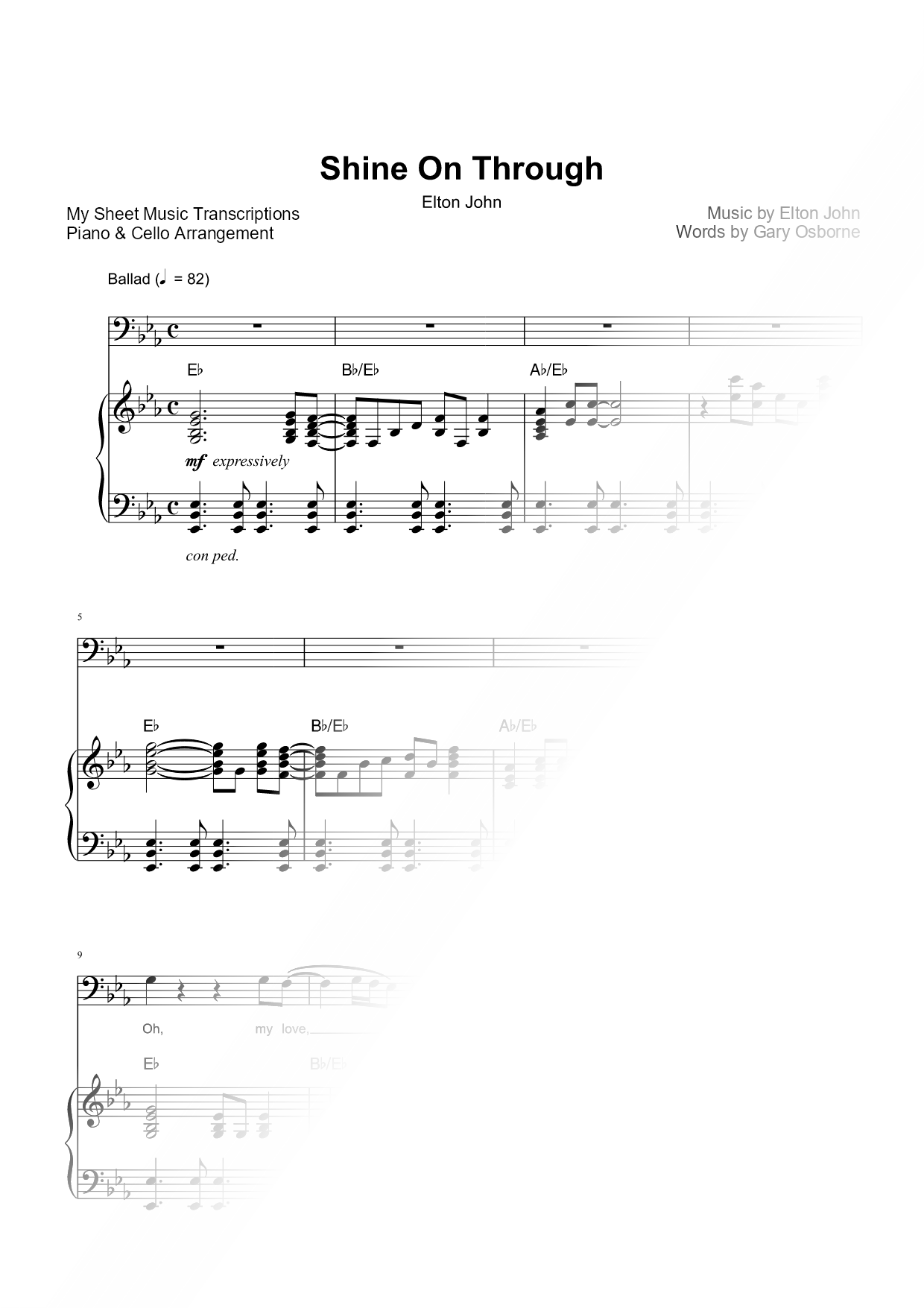 Shine on Through - Cello & Piano