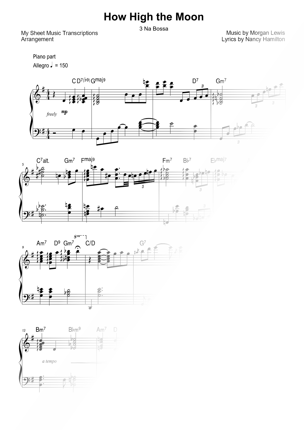 How High the Moon (3 Na Bossa)