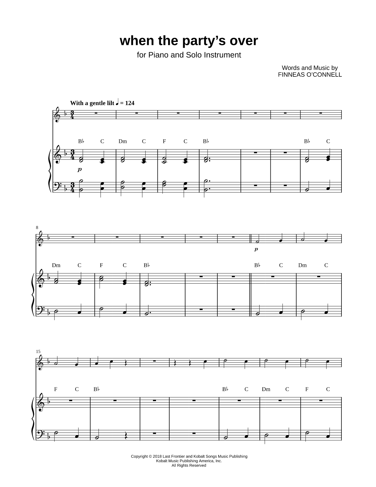 when the party's over - Piano Accompaniment