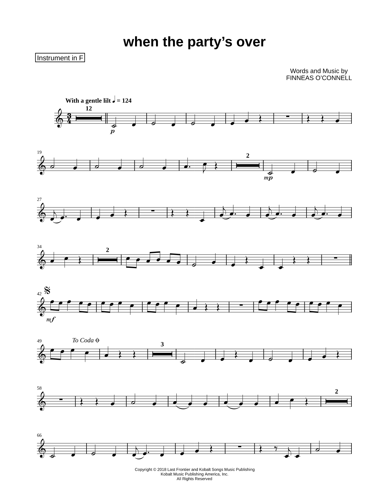 when the party's over - F Instrument