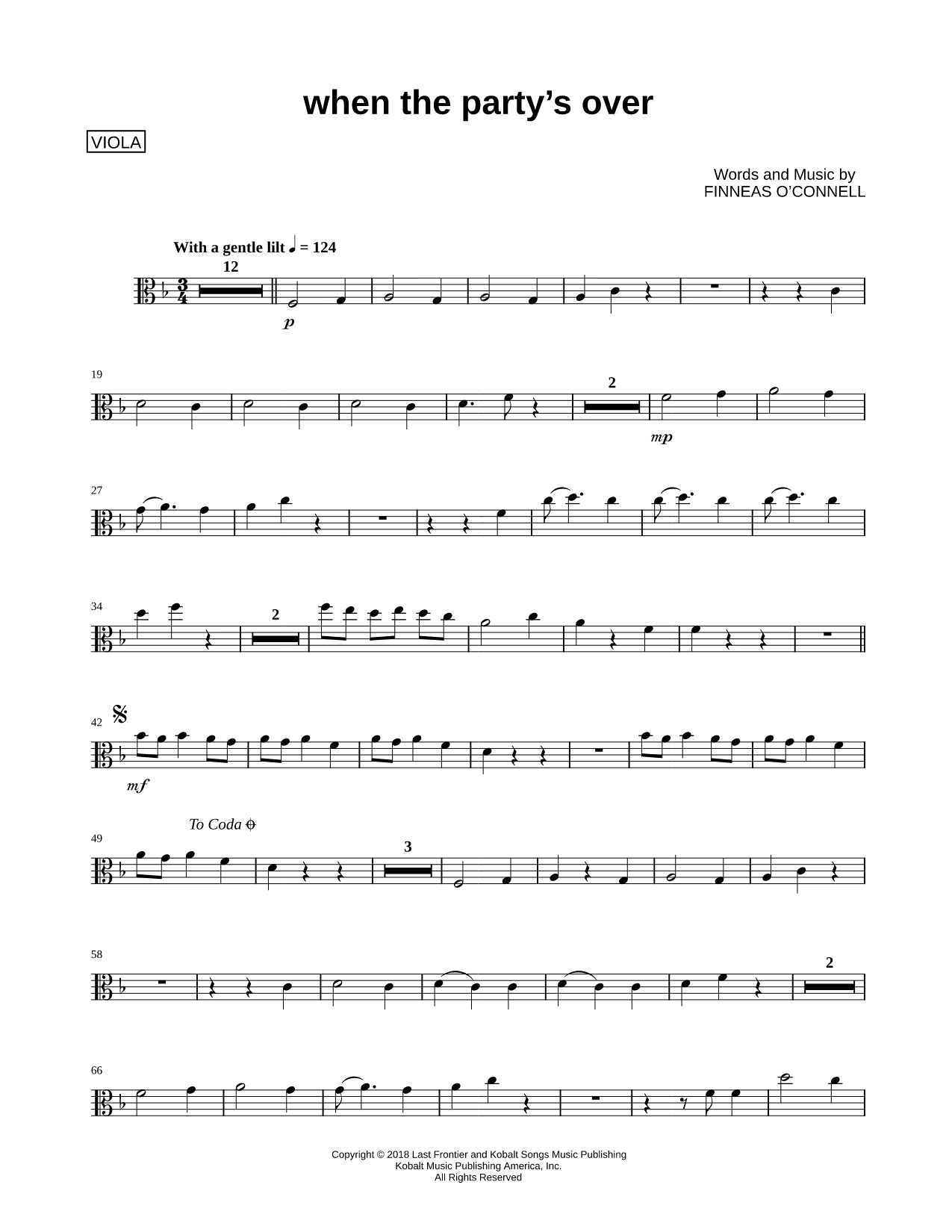 when the party's over - Viola